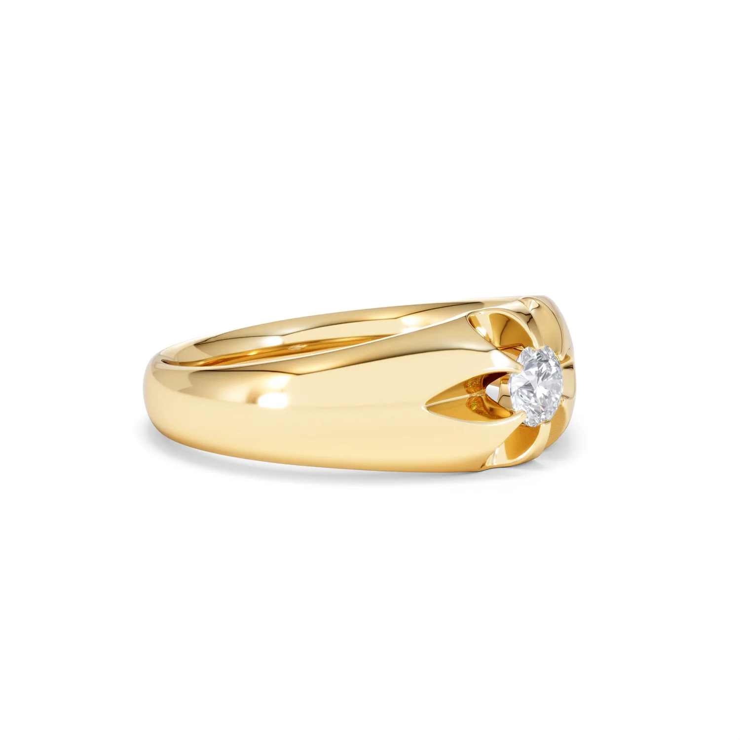 Men's Lab Diamond Signet Ring 0.25ct Round Cut in 18K Gold Vermeil - Image 20