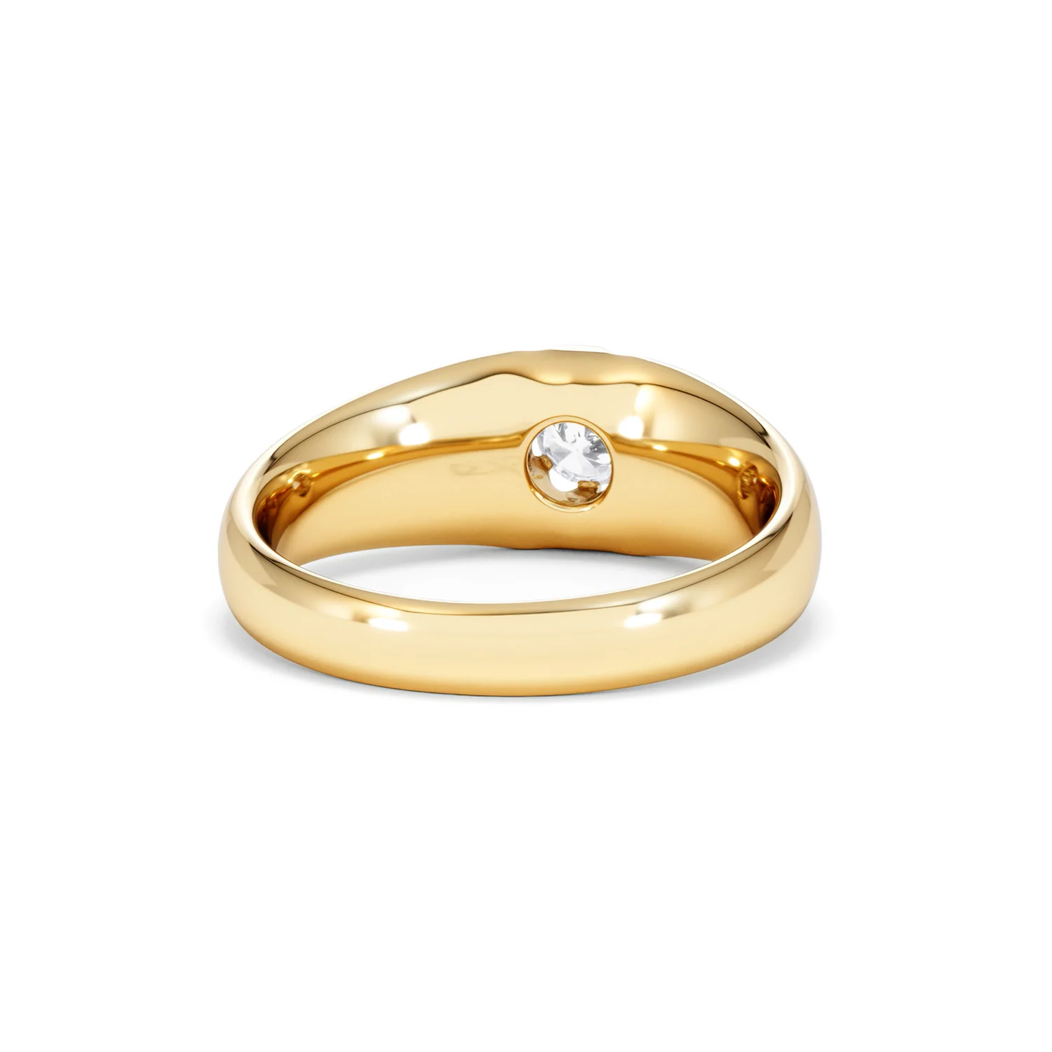 Men's Lab Diamond Signet Ring 0.25ct Round Cut in 18K Gold Vermeil - Image 46
