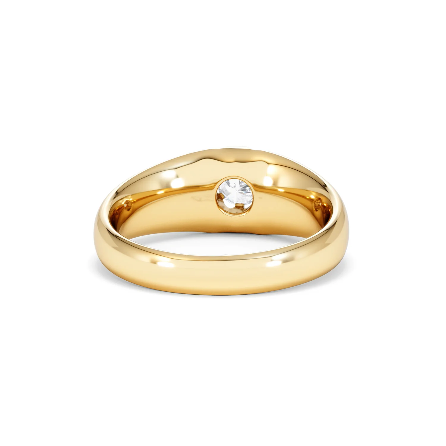 Men's Lab Diamond Signet Ring 0.25ct Round Cut in 18K Gold Vermeil - Image 47
