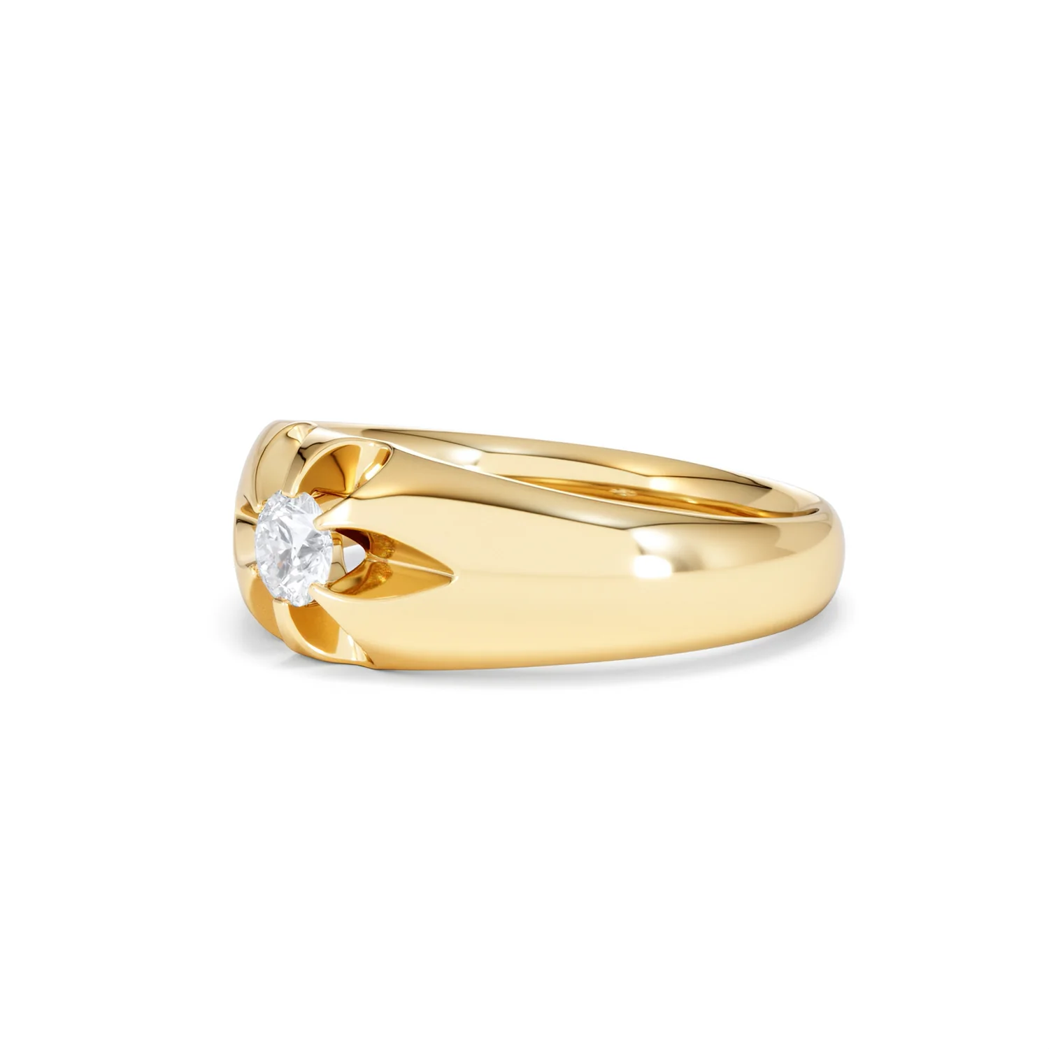 Men's Lab Diamond Signet Ring 0.25ct Round Cut in 18K Gold Vermeil - Image 78