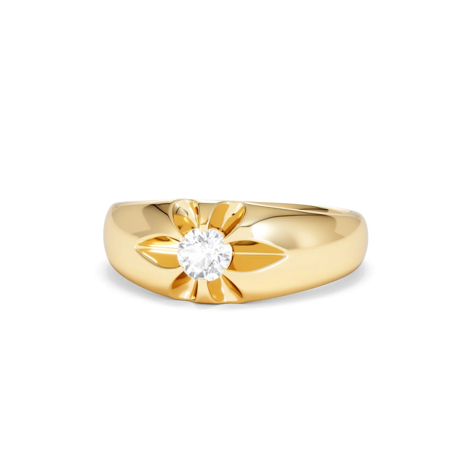 Men's Lab Diamond Signet Ring 0.25ct Round Cut in 18K Gold Vermeil - Image 86
