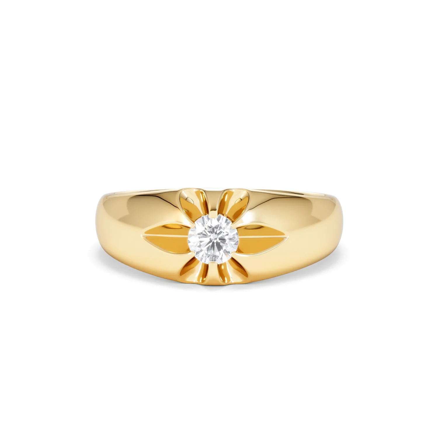 Men's Lab Diamond Signet Ring 0.25ct Round Cut in 18K Gold Vermeil - Image 88