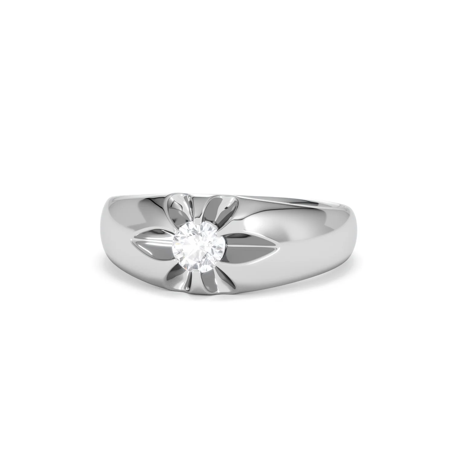 Men's Lab Diamond Signet Ring 0.25ct Round Cut in 925 Silver - Image 86
