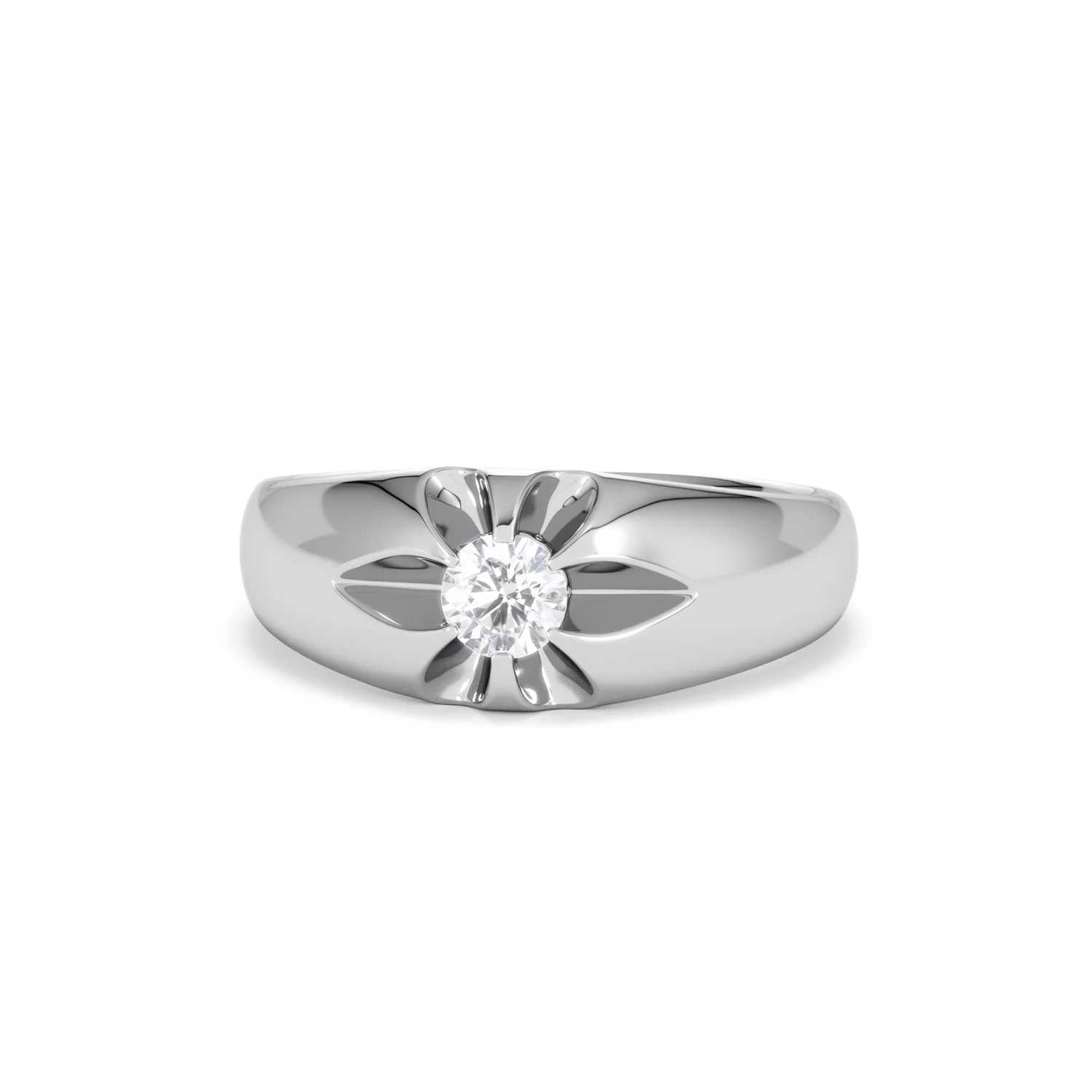Men's Lab Diamond Signet Ring 0.25ct Round Cut in 925 Silver - Image 87