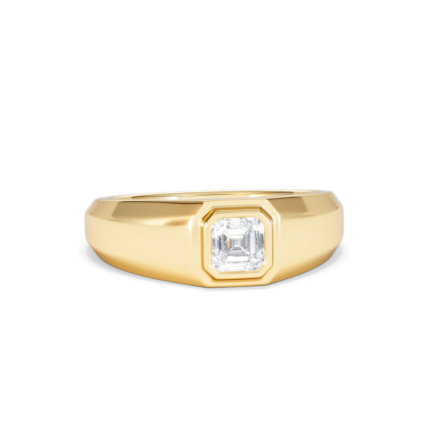 Axis Men's 0.50ct Asscher Cut Lab Diamond Signet Ring in 18K Gold Vermeil - Image 11