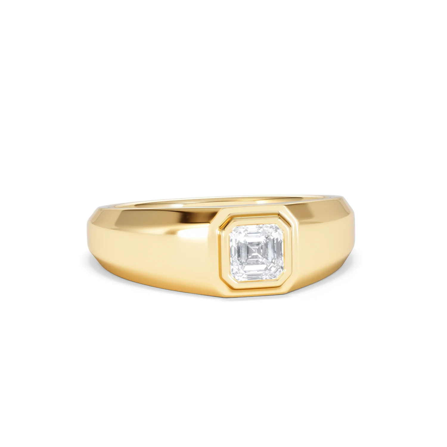 Axis Men's 0.50ct Asscher Cut Lab Diamond Signet Ring in 18K Gold Vermeil - Image 12