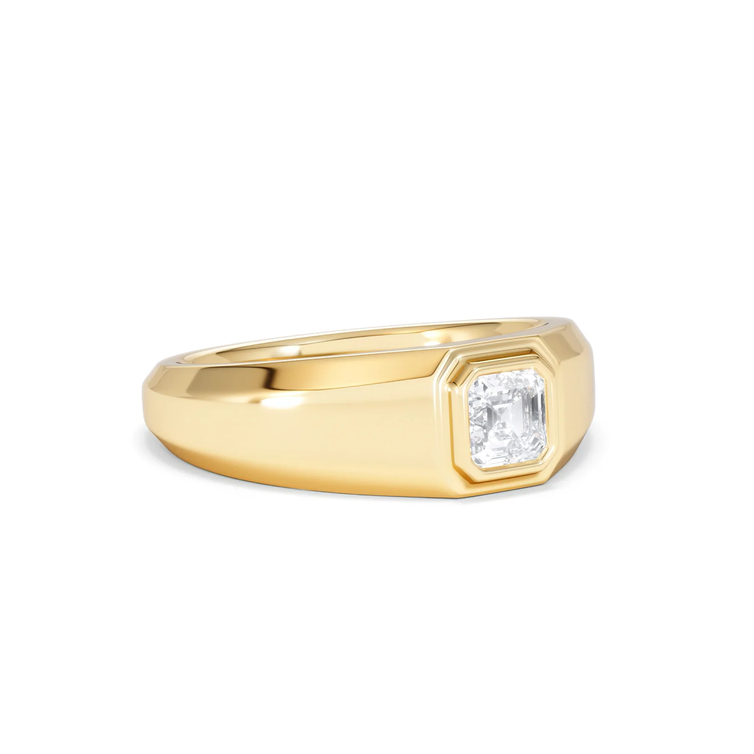 Axis Men's 0.50ct Asscher Cut Lab Diamond Signet Ring in 18K Gold Vermeil - Image 16
