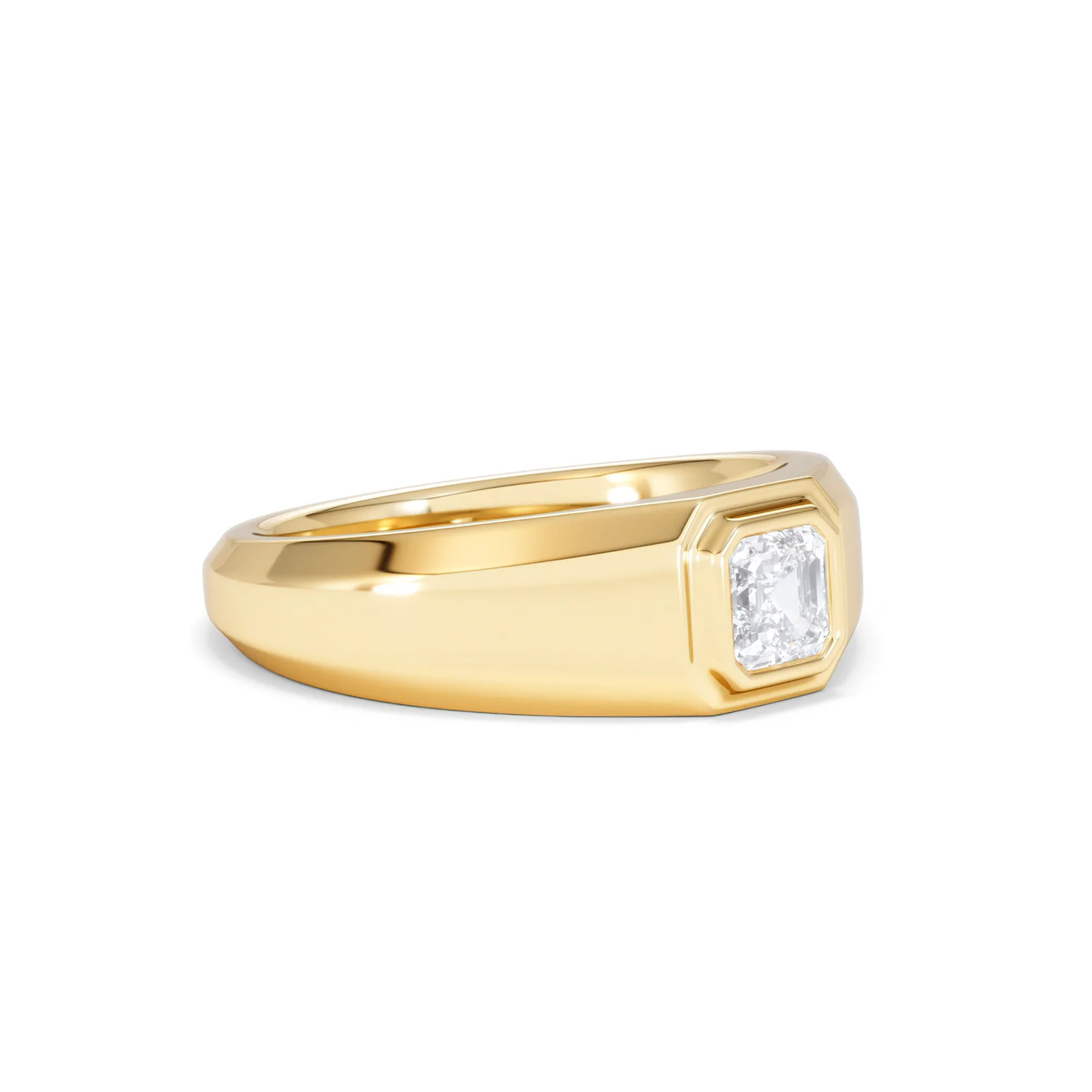 Axis Men's 0.50ct Asscher Cut Lab Diamond Signet Ring in 18K Gold Vermeil - Image 18