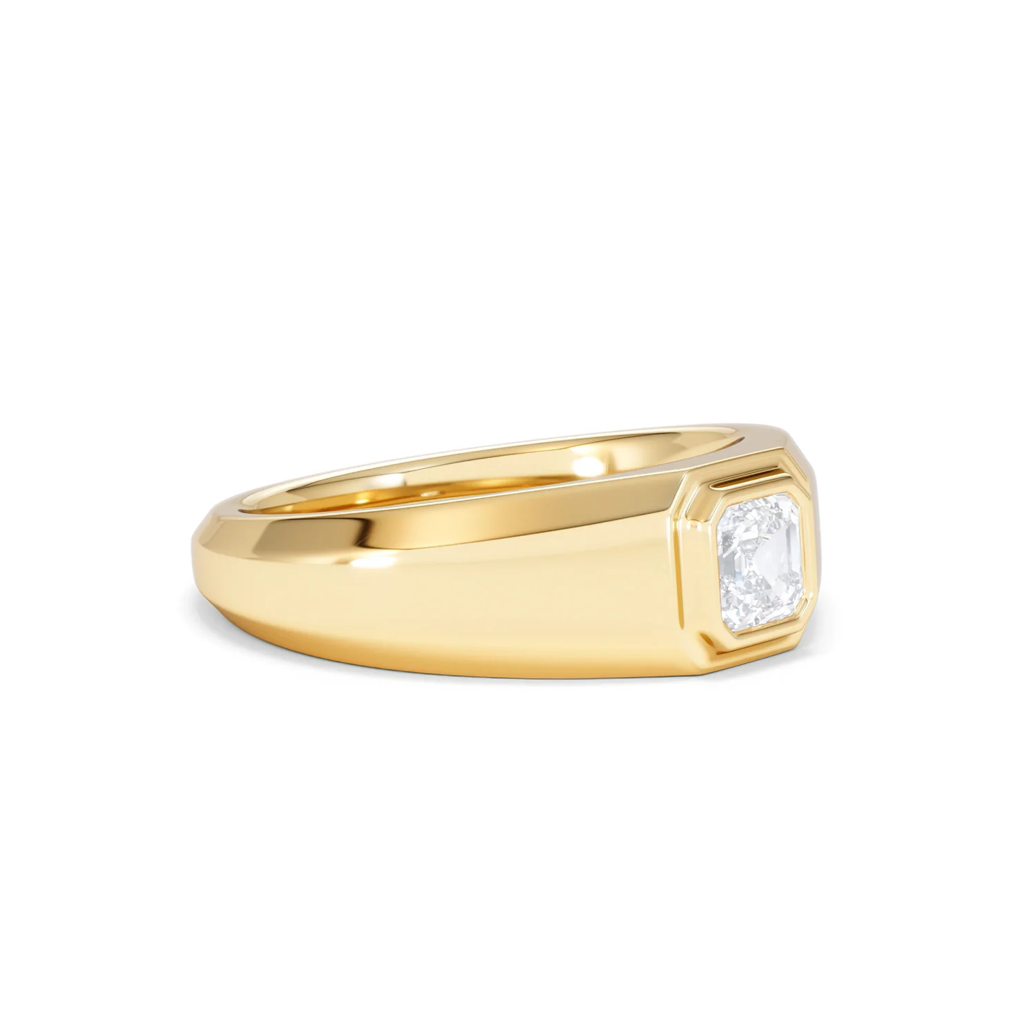 Axis Men's 0.50ct Asscher Cut Lab Diamond Signet Ring in 18K Gold Vermeil - Image 19
