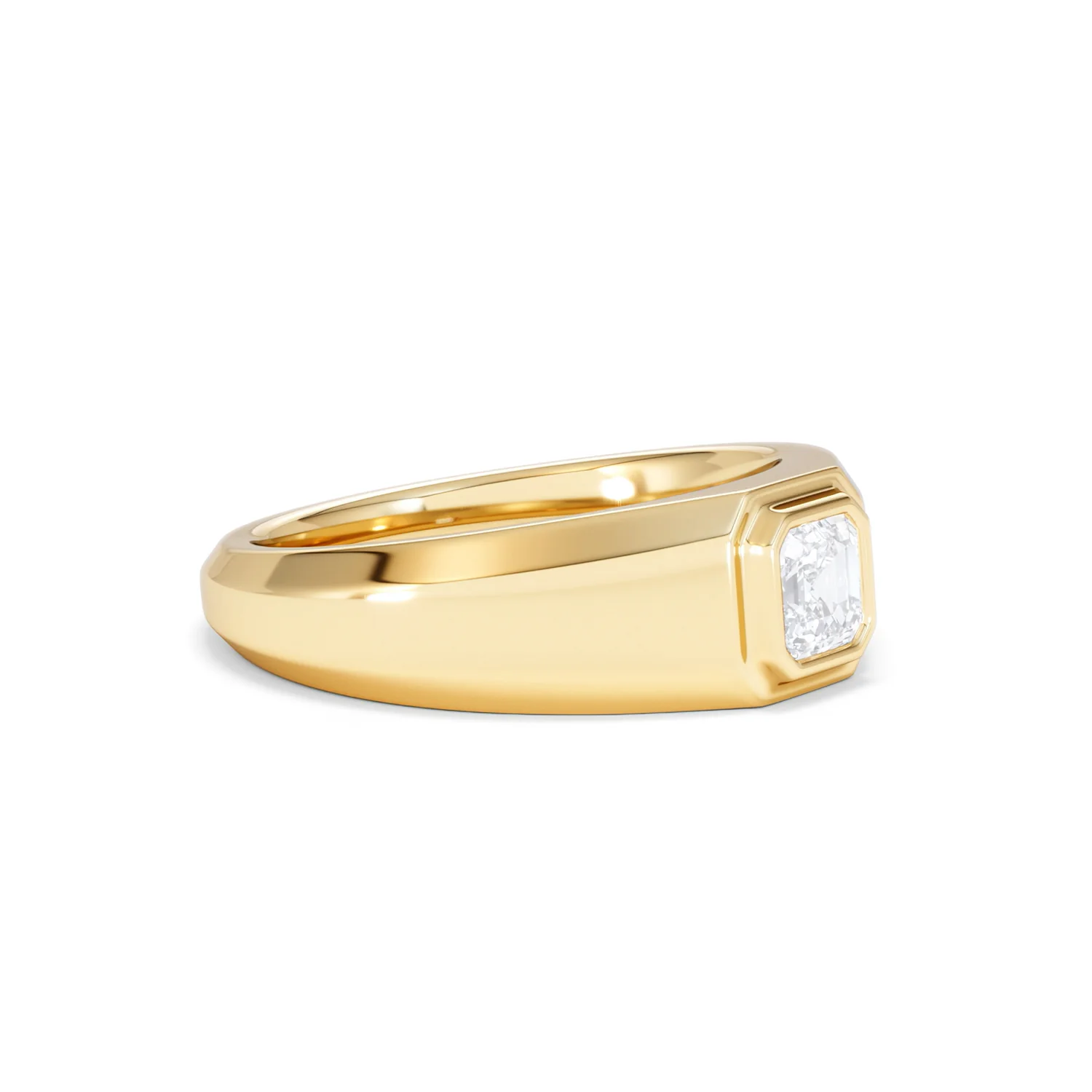 Axis Men's 0.50ct Asscher Cut Lab Diamond Signet Ring in 18K Gold Vermeil - Image 20