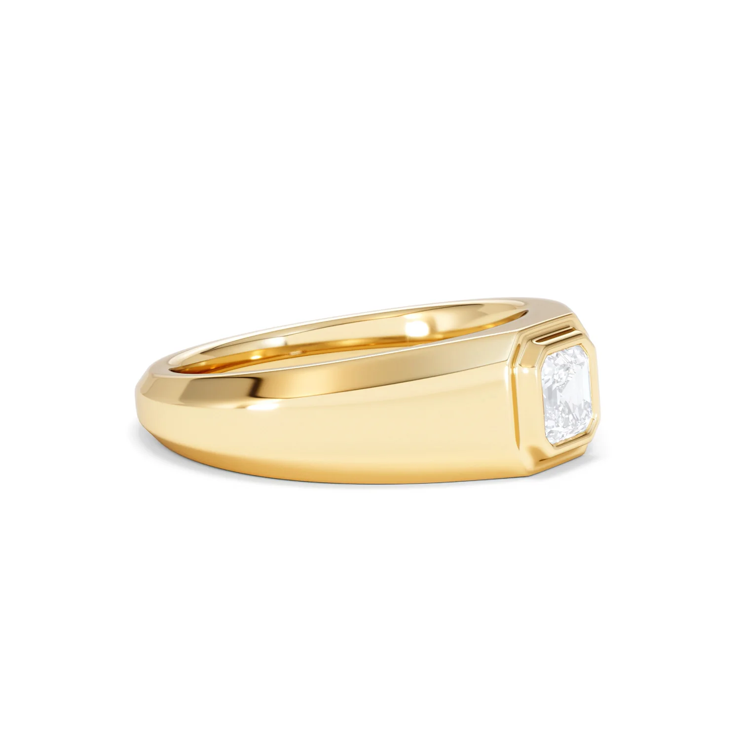 Axis Men's 0.50ct Asscher Cut Lab Diamond Signet Ring in 18K Gold Vermeil - Image 21