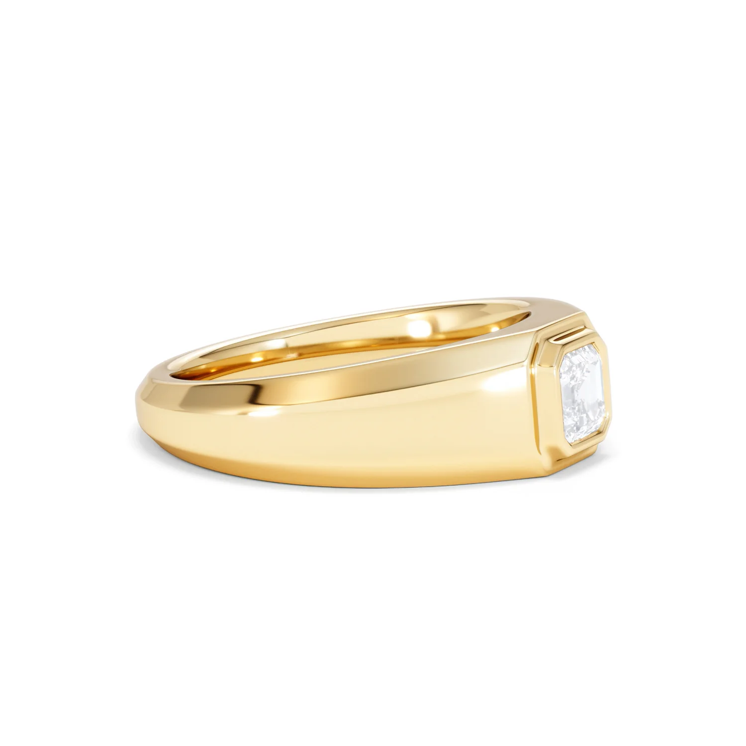 Axis Men's 0.50ct Asscher Cut Lab Diamond Signet Ring in 18K Gold Vermeil - Image 22