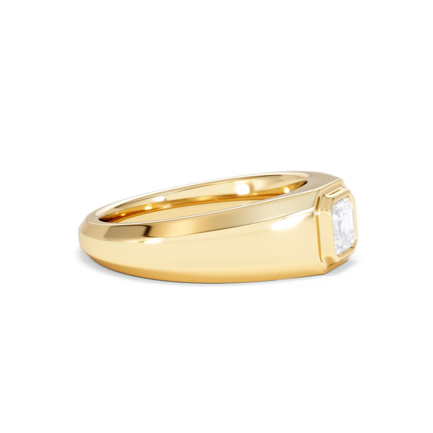 Axis Men's 0.50ct Asscher Cut Lab Diamond Signet Ring in 18K Gold Vermeil - Image 23