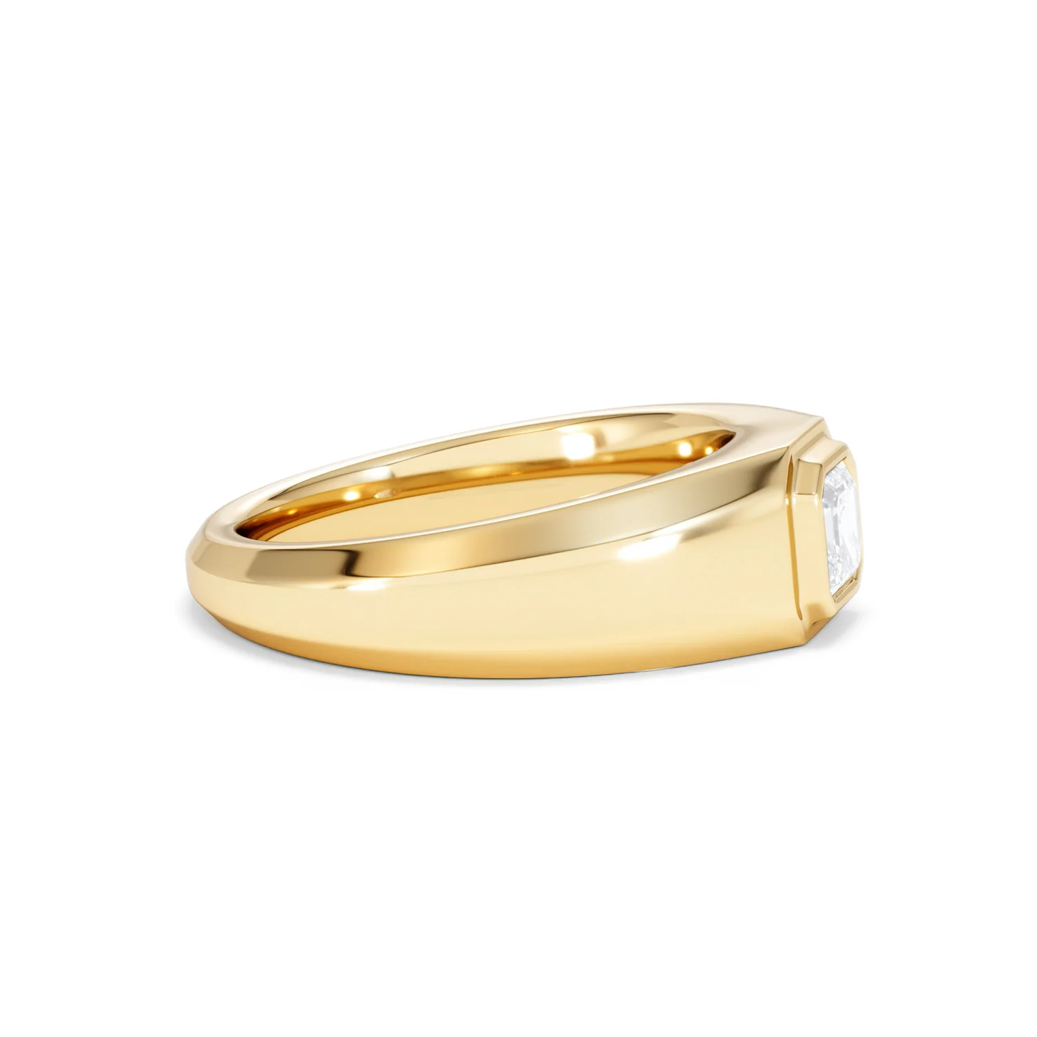 Axis Men's 0.50ct Asscher Cut Lab Diamond Signet Ring in 18K Gold Vermeil - Image 25