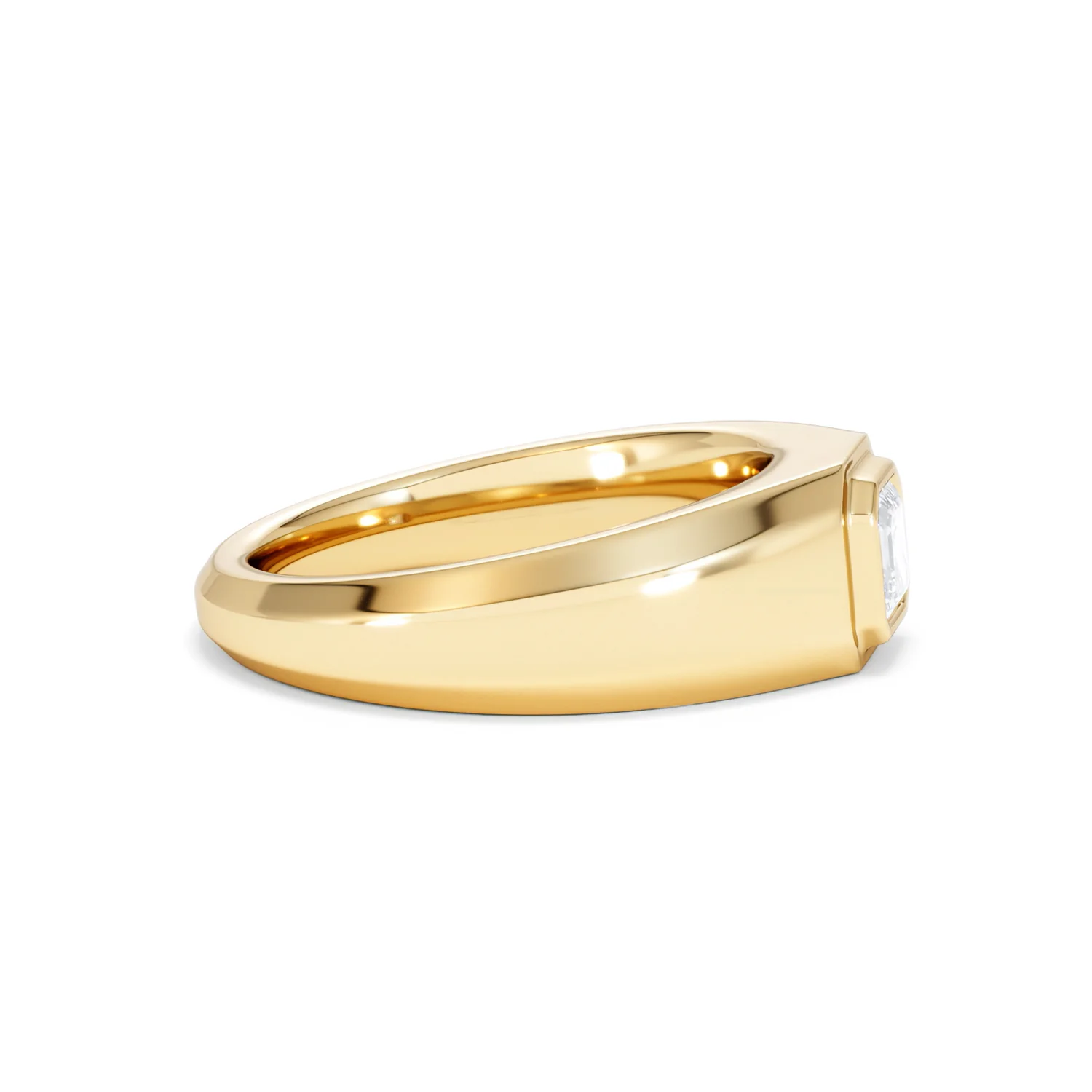 Axis Men's 0.50ct Asscher Cut Lab Diamond Signet Ring in 18K Gold Vermeil - Image 26