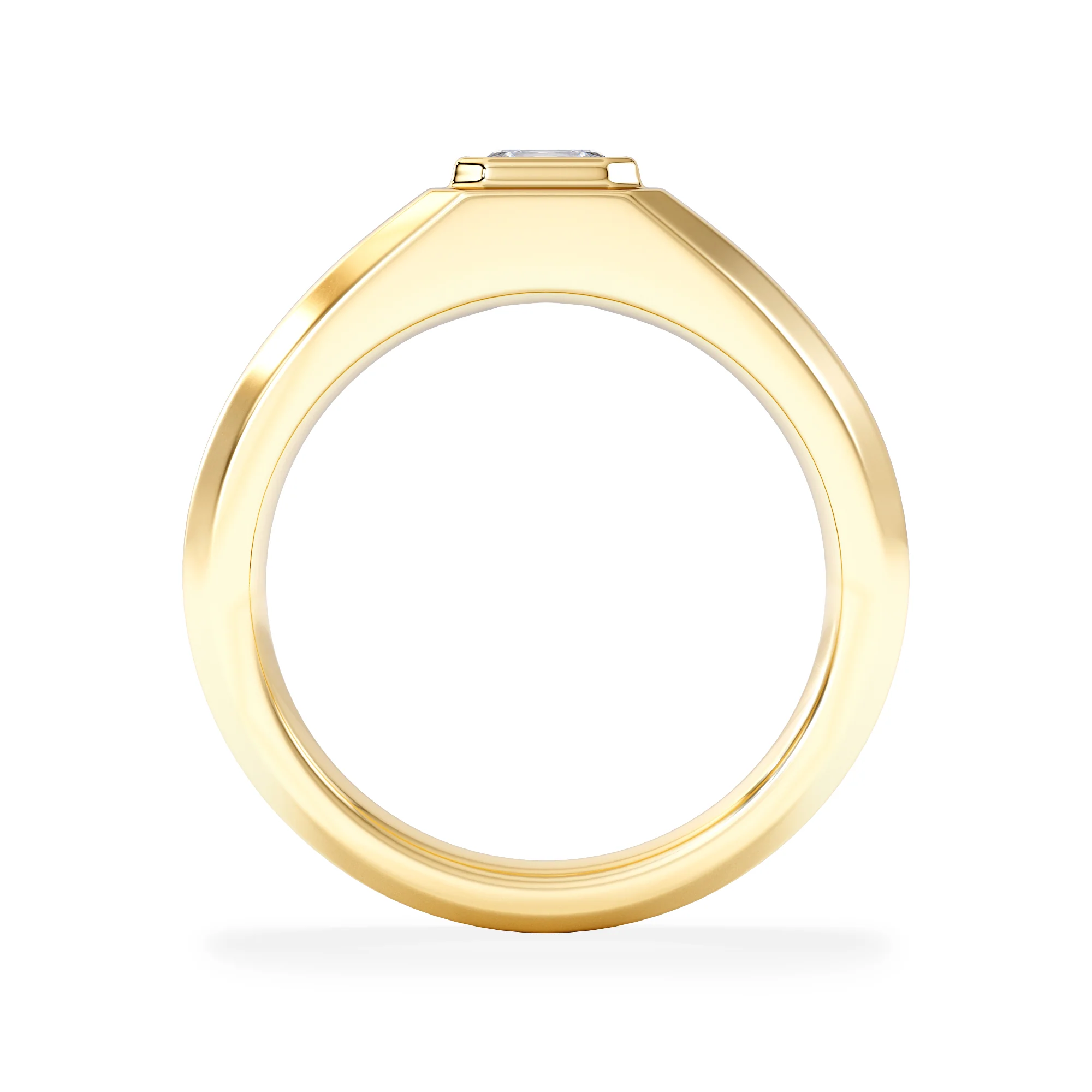 Axis Men's 0.50ct Asscher Cut Lab Diamond Signet Ring in 18K Gold Vermeil - Image 3
