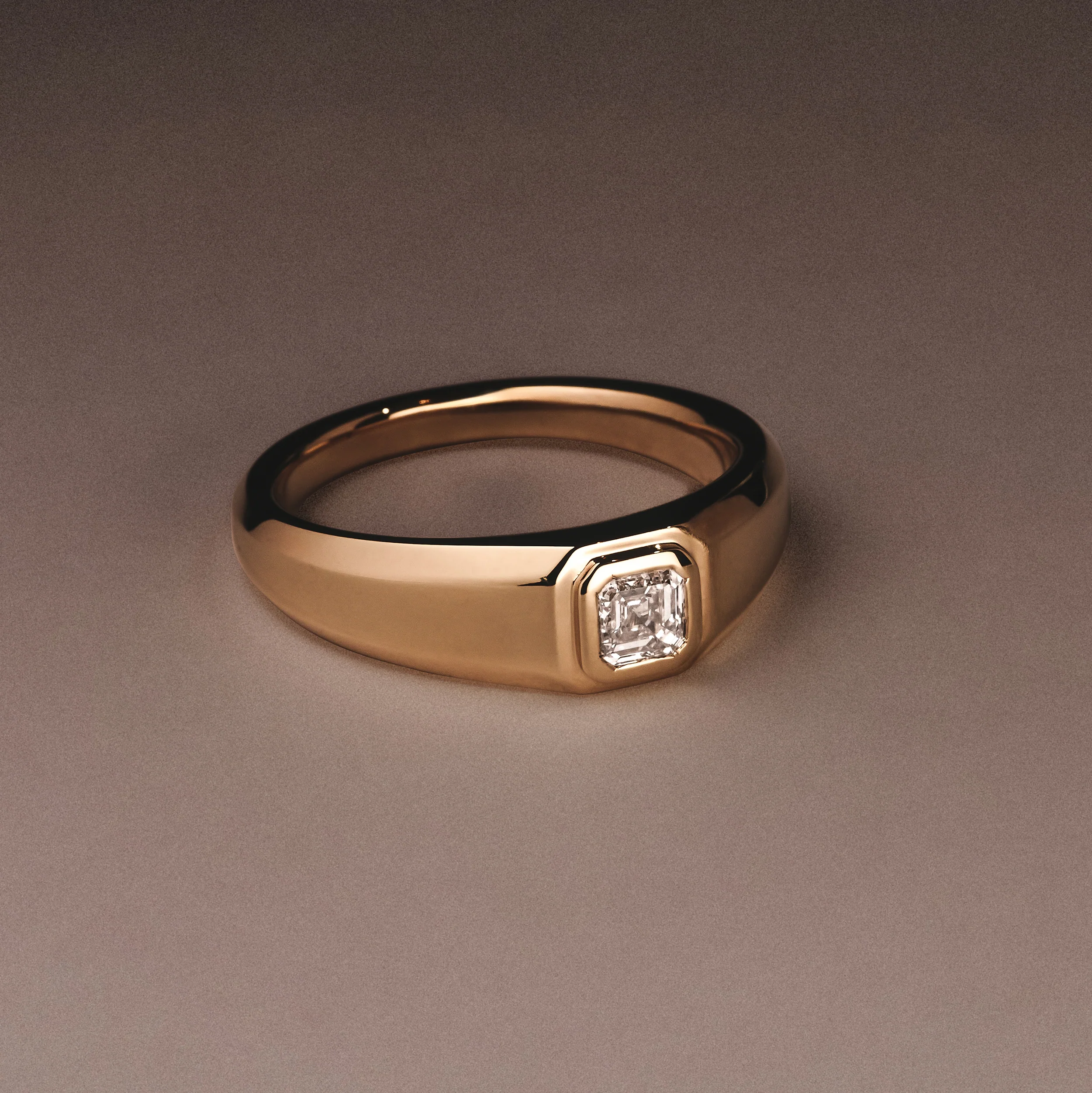 Axis Men's 0.50ct Asscher Cut Lab Diamond Signet Ring in 18K Gold Vermeil - Image 6