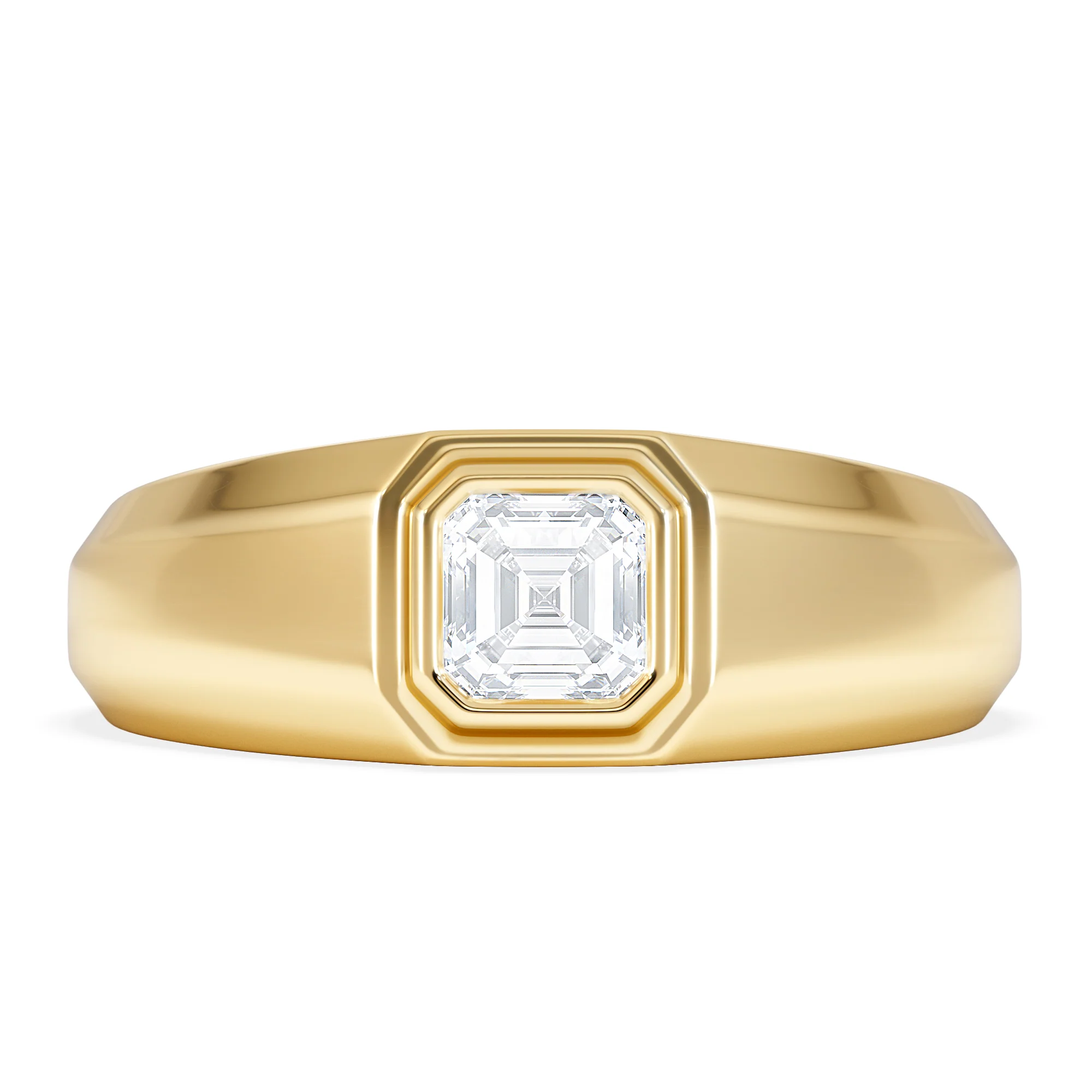 Axis Men's 0.50ct Asscher Cut Lab Diamond Signet Ring in 18K Gold Vermeil - Image 7