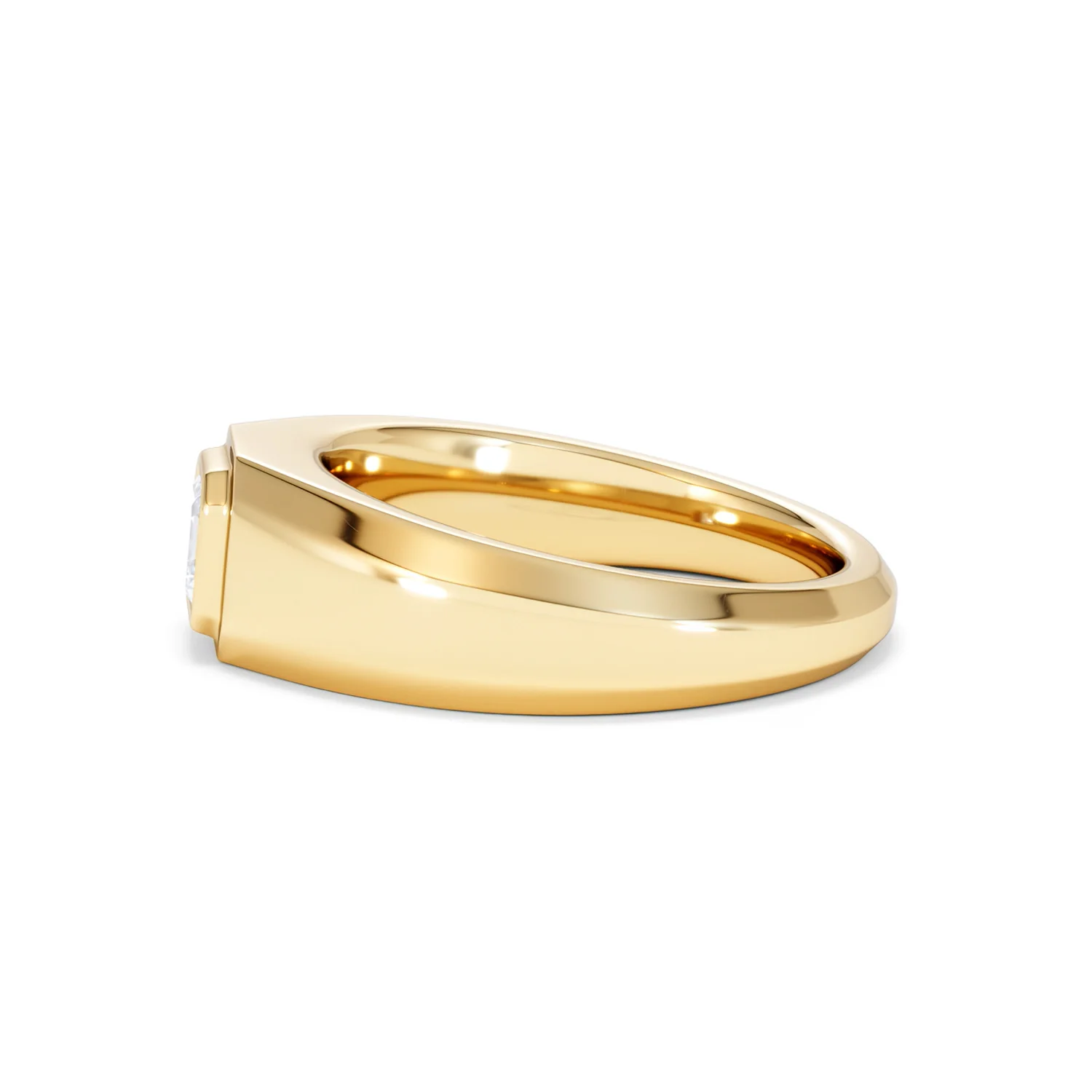 Axis Men's 0.50ct Asscher Cut Lab Diamond Signet Ring in 18K Gold Vermeil - Image 70
