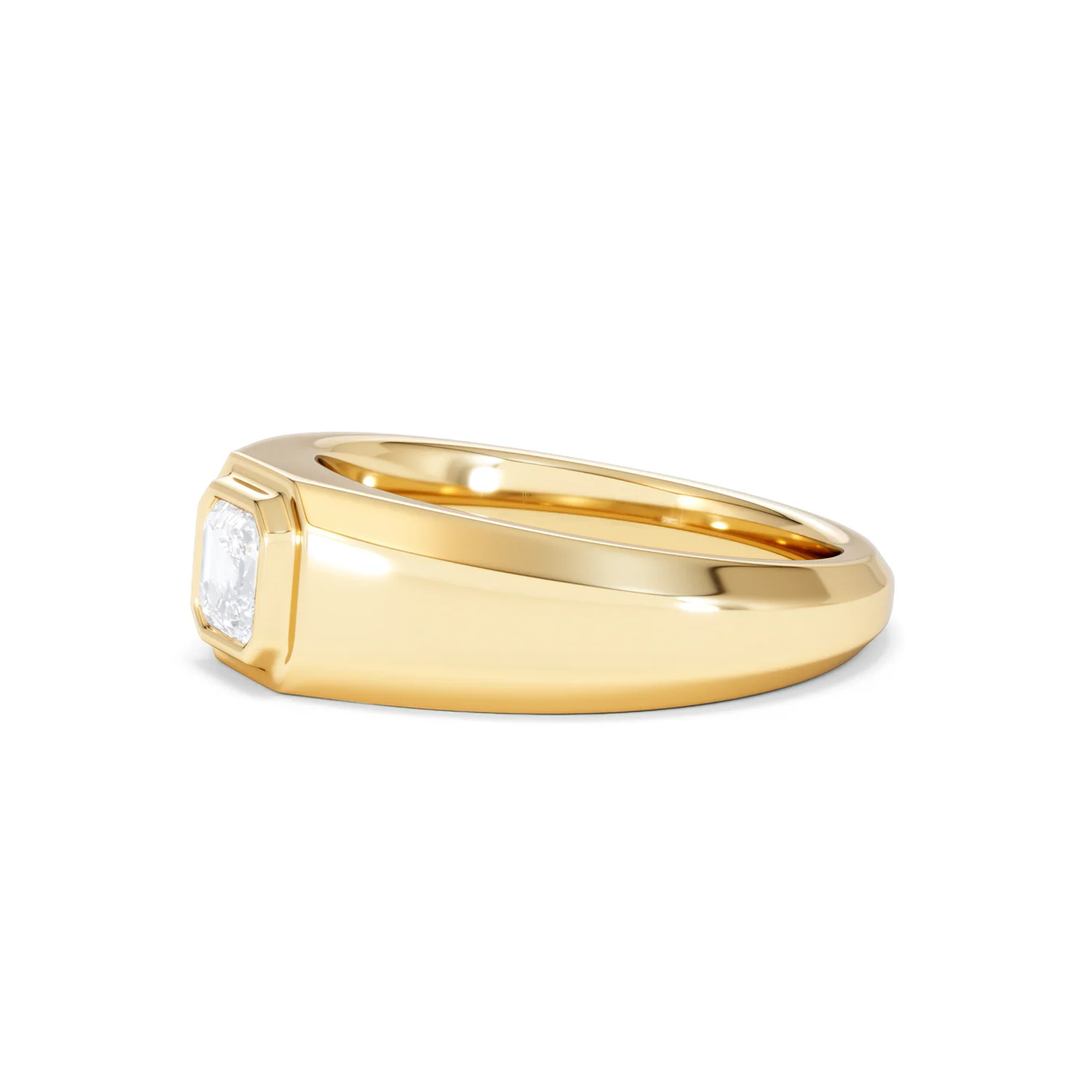 Axis Men's 0.50ct Asscher Cut Lab Diamond Signet Ring in 18K Gold Vermeil - Image 75