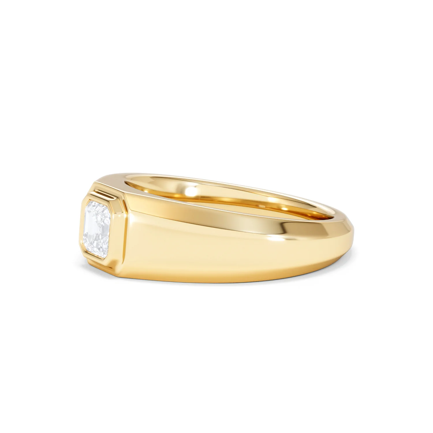 Axis Men's 0.50ct Asscher Cut Lab Diamond Signet Ring in 18K Gold Vermeil - Image 76