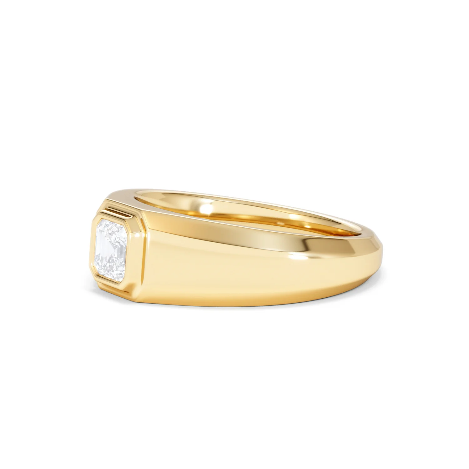 Axis Men's 0.50ct Asscher Cut Lab Diamond Signet Ring in 18K Gold Vermeil - Image 77