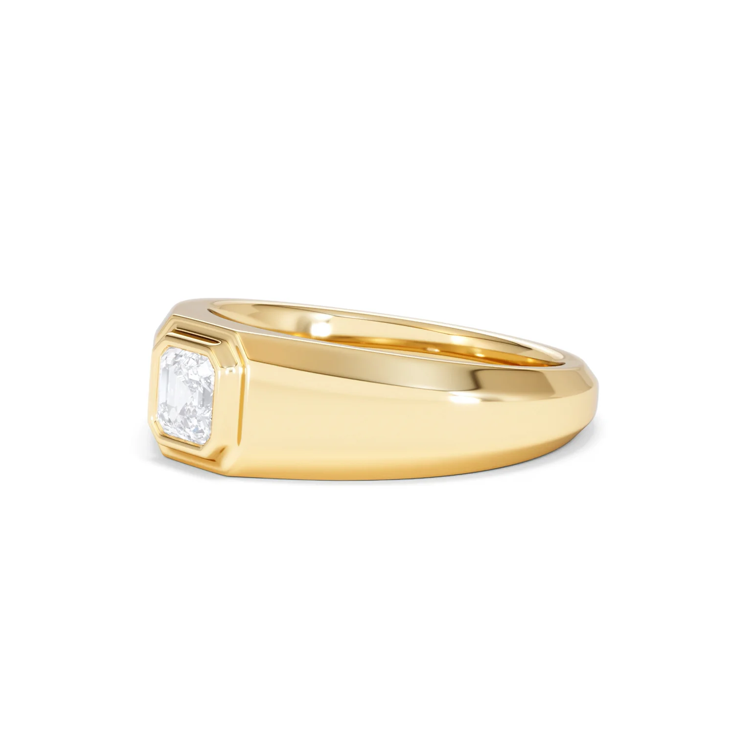Axis Men's 0.50ct Asscher Cut Lab Diamond Signet Ring in 18K Gold Vermeil - Image 78
