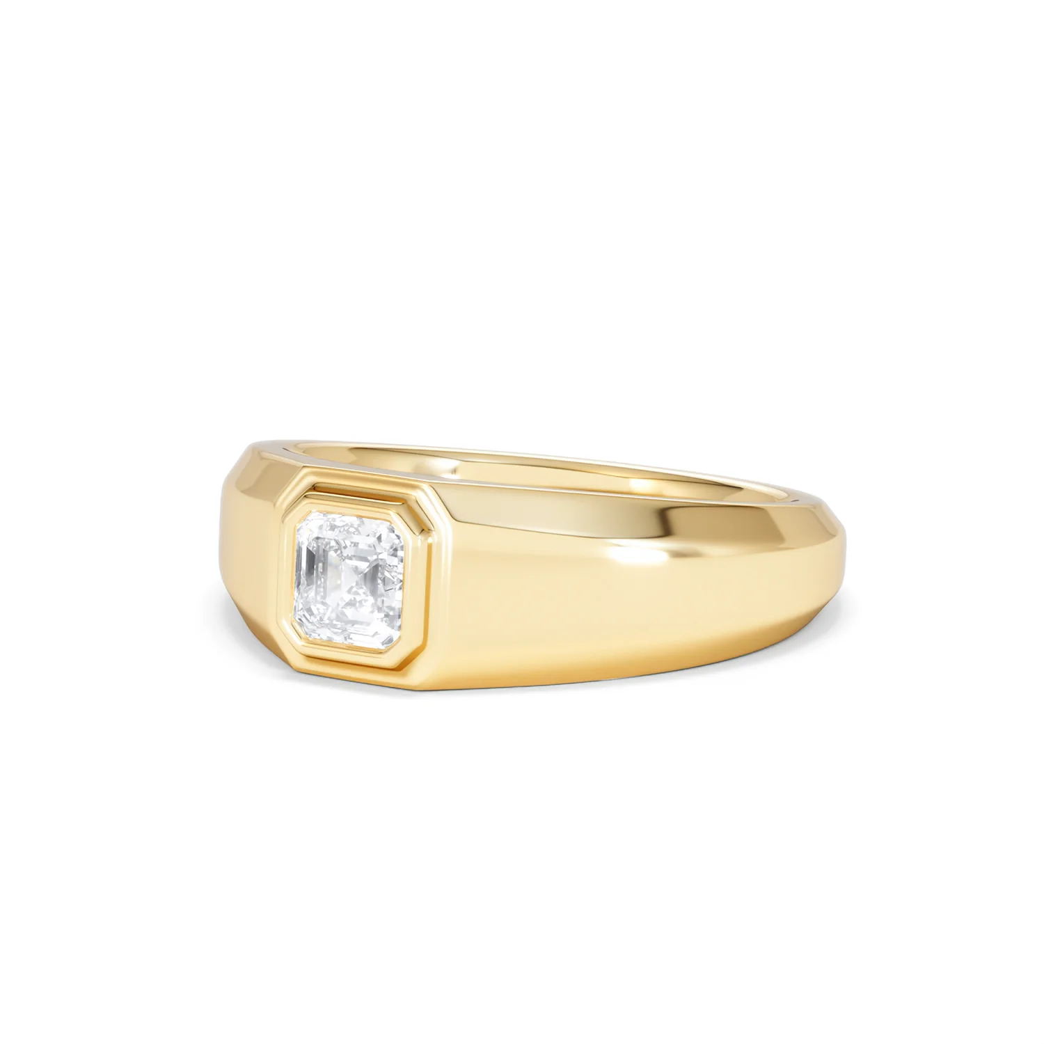 Axis Men's 0.50ct Asscher Cut Lab Diamond Signet Ring in 18K Gold Vermeil - Image 82