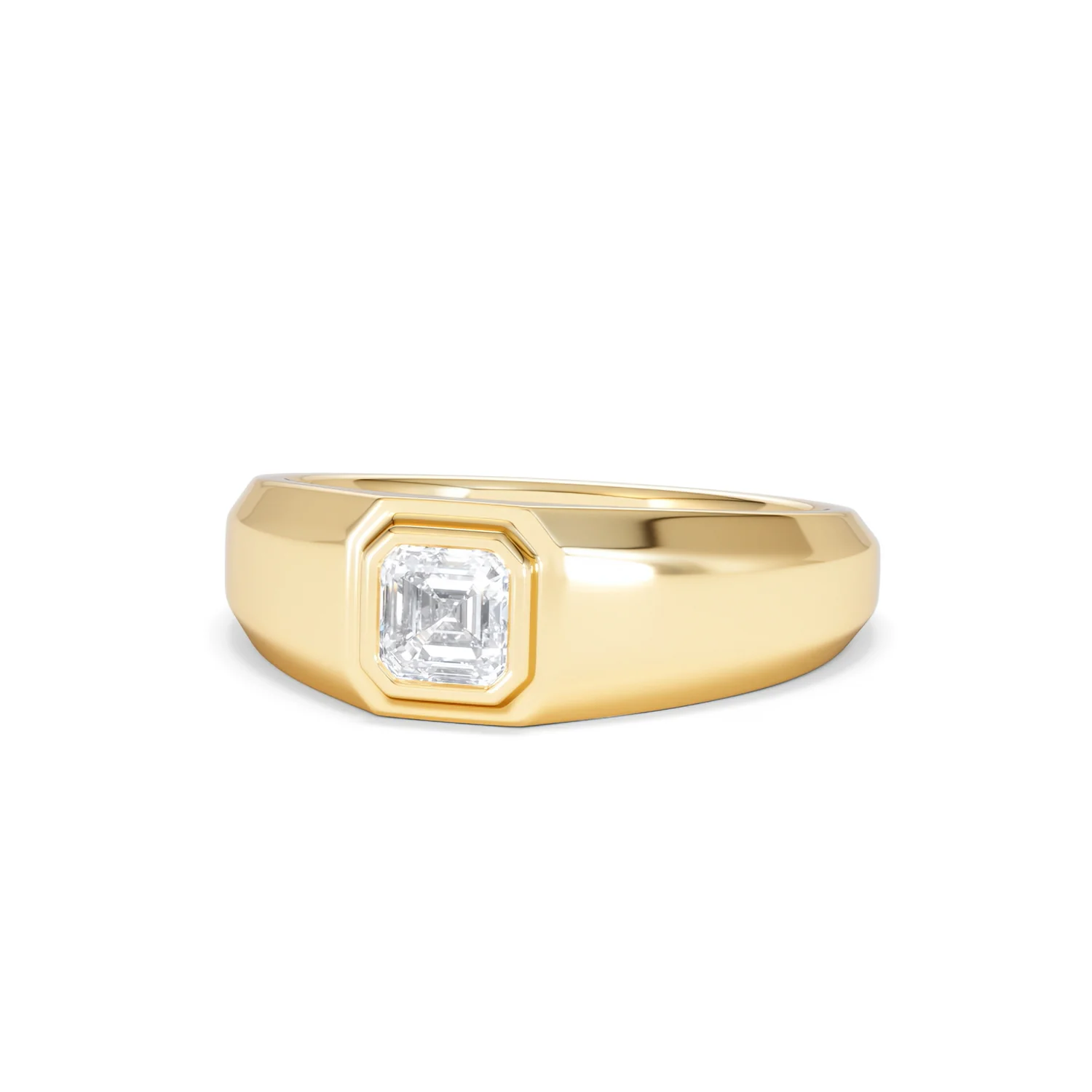 Axis Men's 0.50ct Asscher Cut Lab Diamond Signet Ring in 18K Gold Vermeil - Image 85