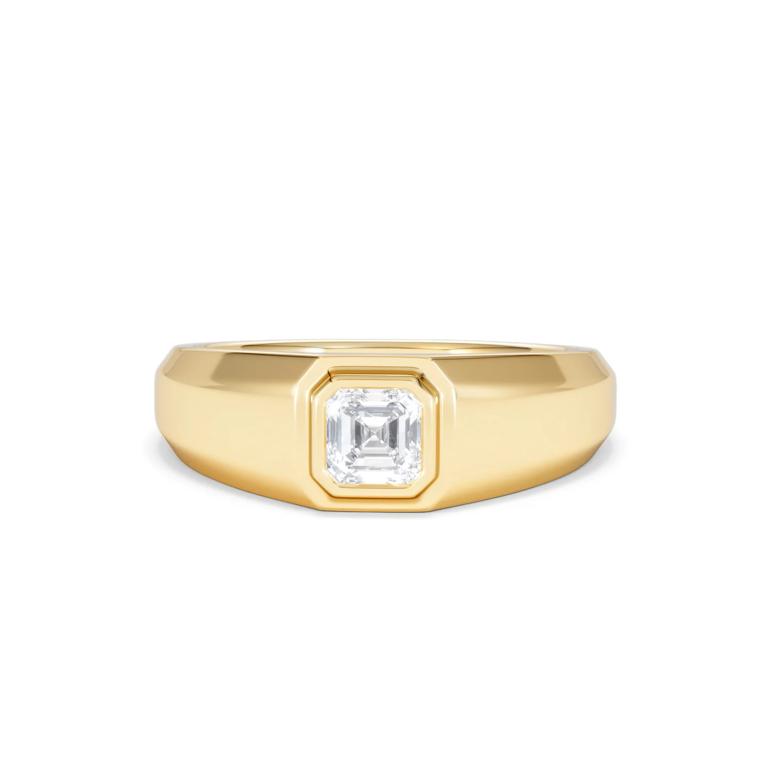 Axis Men's 0.50ct Asscher Cut Lab Diamond Signet Ring in 18K Gold Vermeil - Image 88