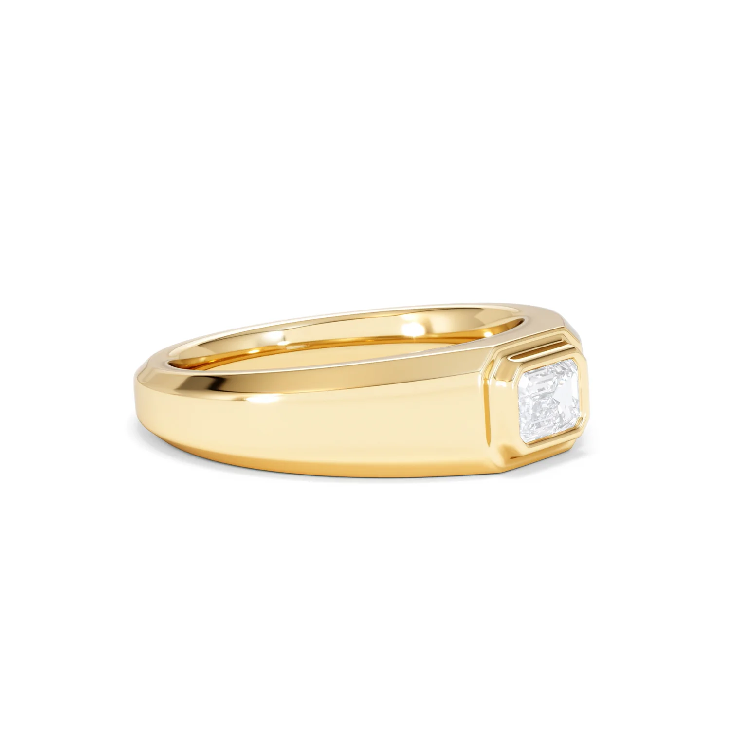 Axis Men's 0.50ct Emerald Cut Lab Diamond Signet Ring in 18K Gold Vermeil - Image 20