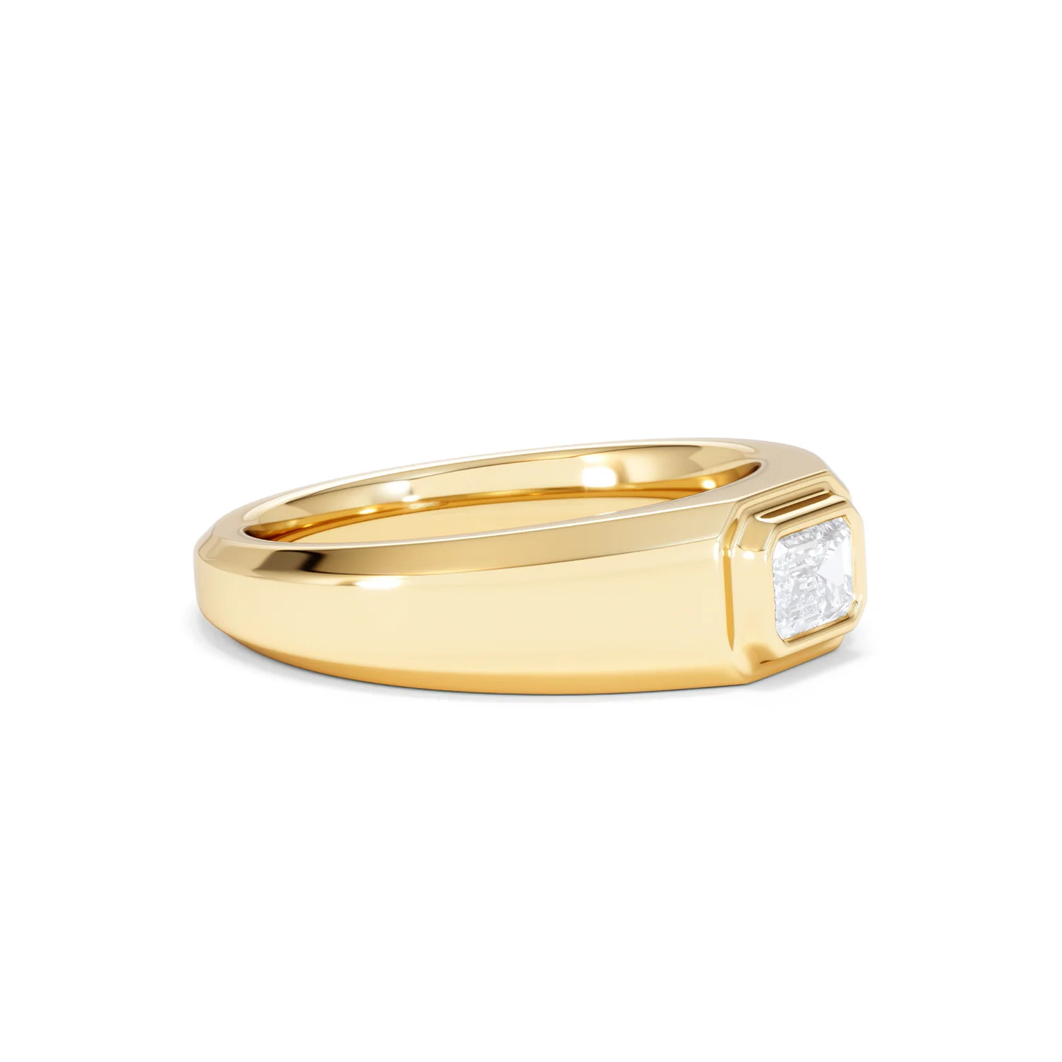 Axis Men's 0.50ct Emerald Cut Lab Diamond Signet Ring in 18K Gold Vermeil - Image 21