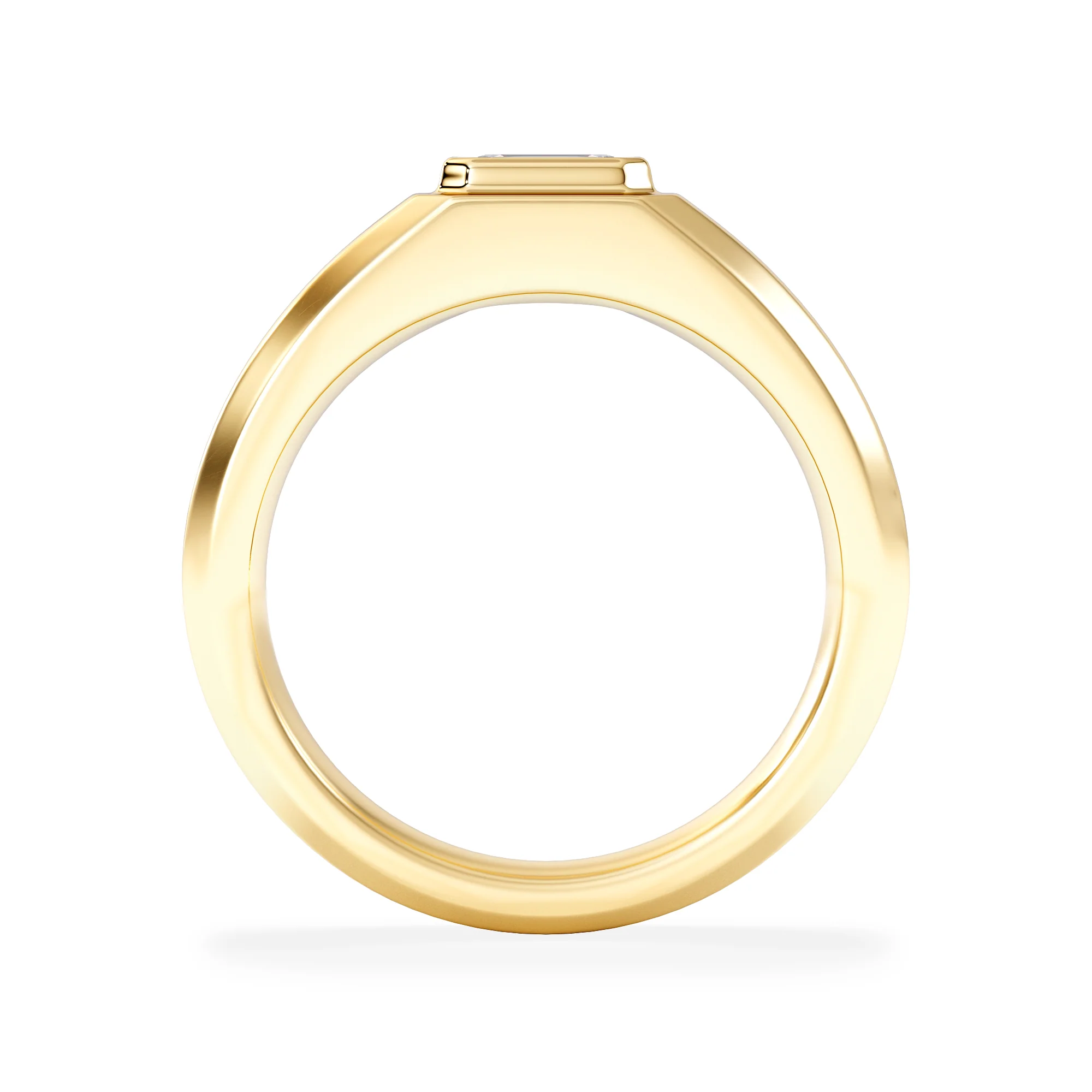 Axis Men's 0.50ct Emerald Cut Lab Diamond Signet Ring in 18K Gold Vermeil - Image 3