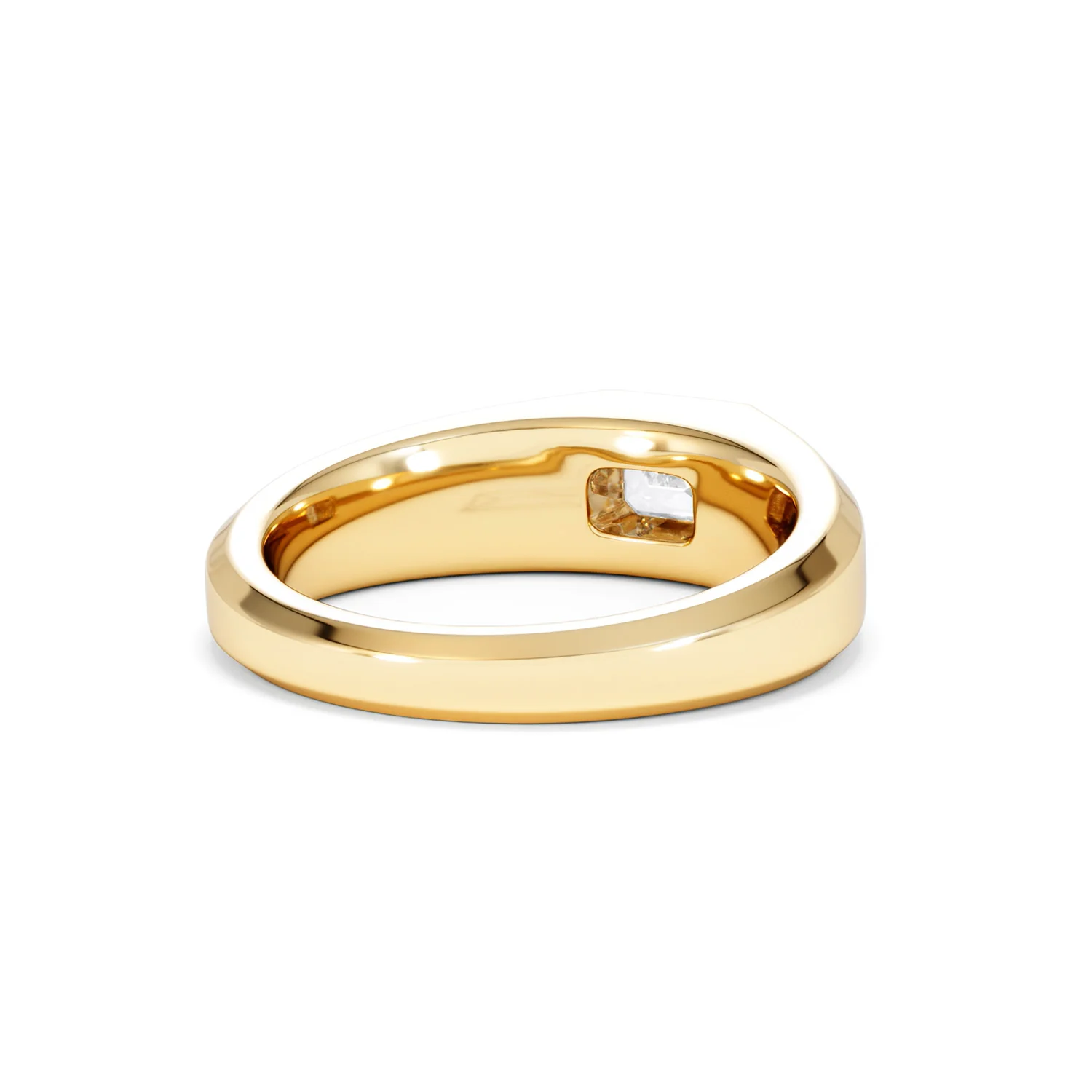 Axis Men's 0.50ct Emerald Cut Lab Diamond Signet Ring in 18K Gold Vermeil - Image 43