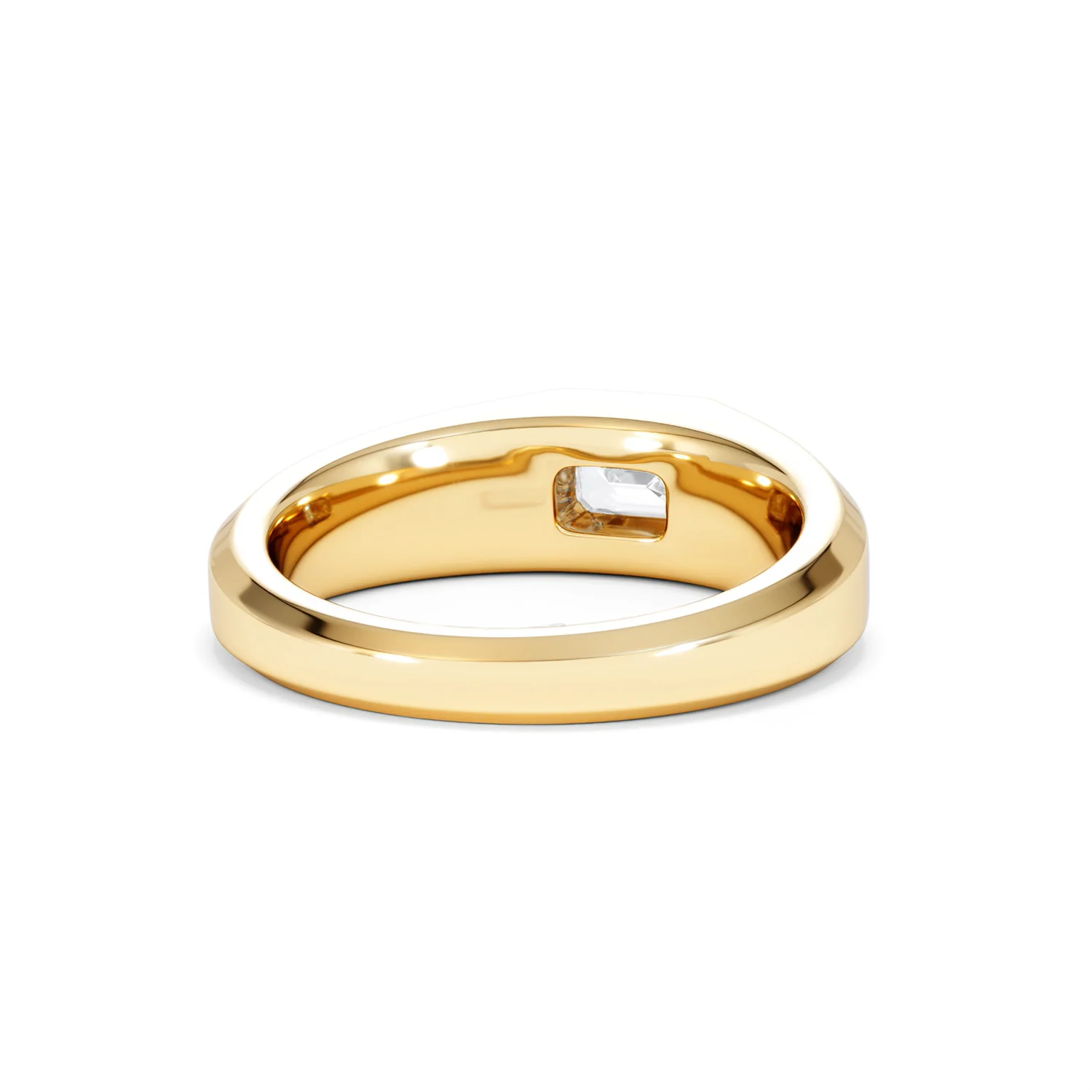 Axis Men's 0.50ct Emerald Cut Lab Diamond Signet Ring in 18K Gold Vermeil - Image 45