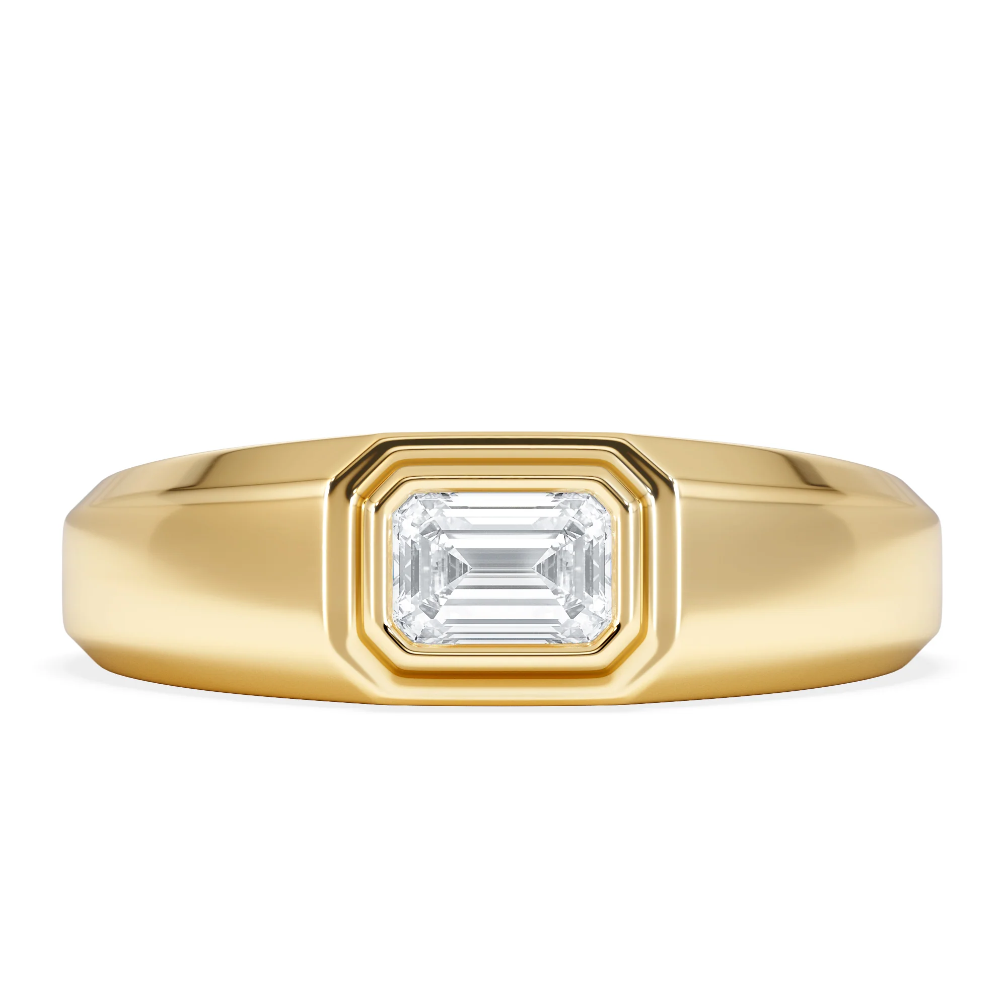 Axis Men's 0.50ct Emerald Cut Lab Diamond Signet Ring in 18K Gold Vermeil - Image 7
