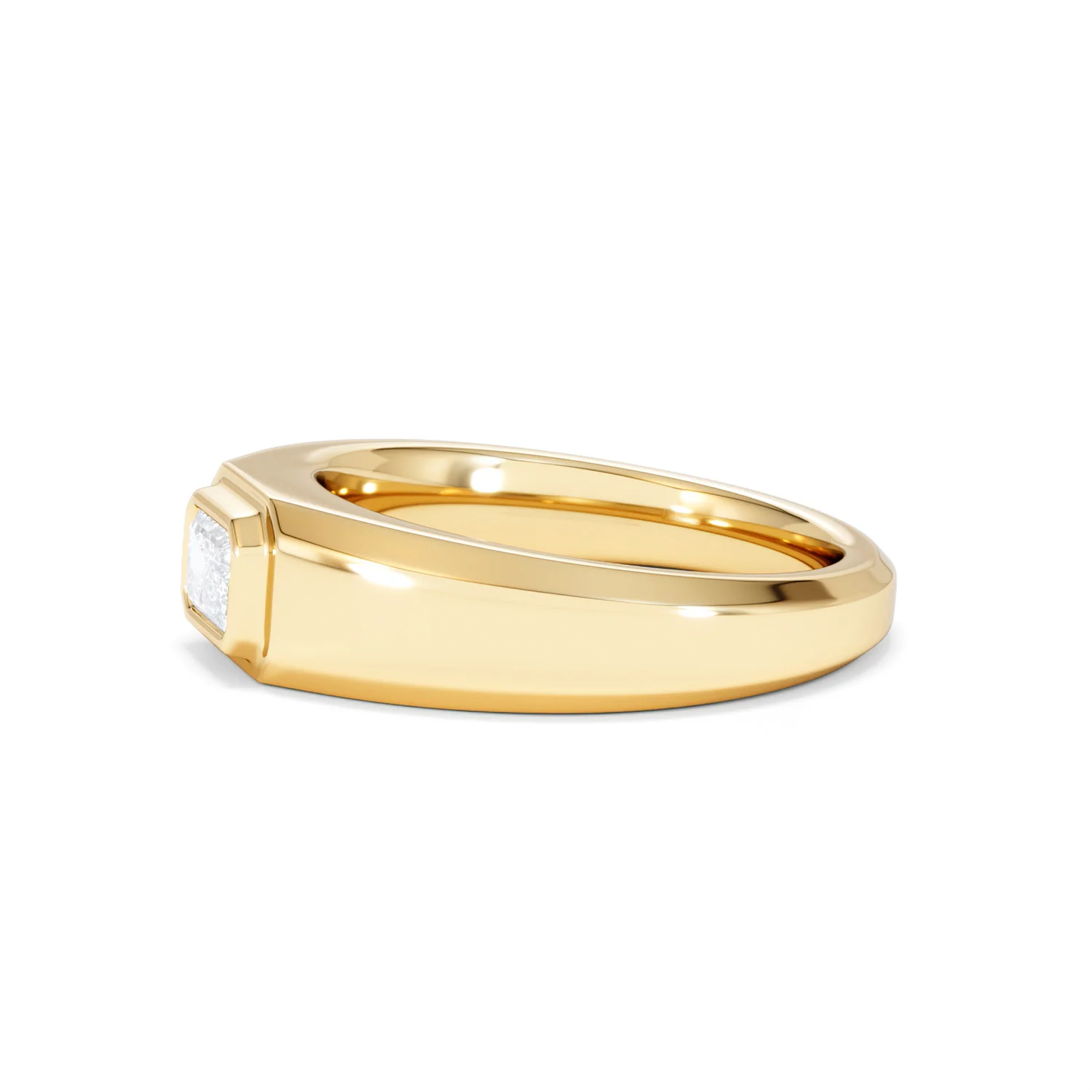 Axis Men's 0.50ct Emerald Cut Lab Diamond Signet Ring in 18K Gold Vermeil - Image 73