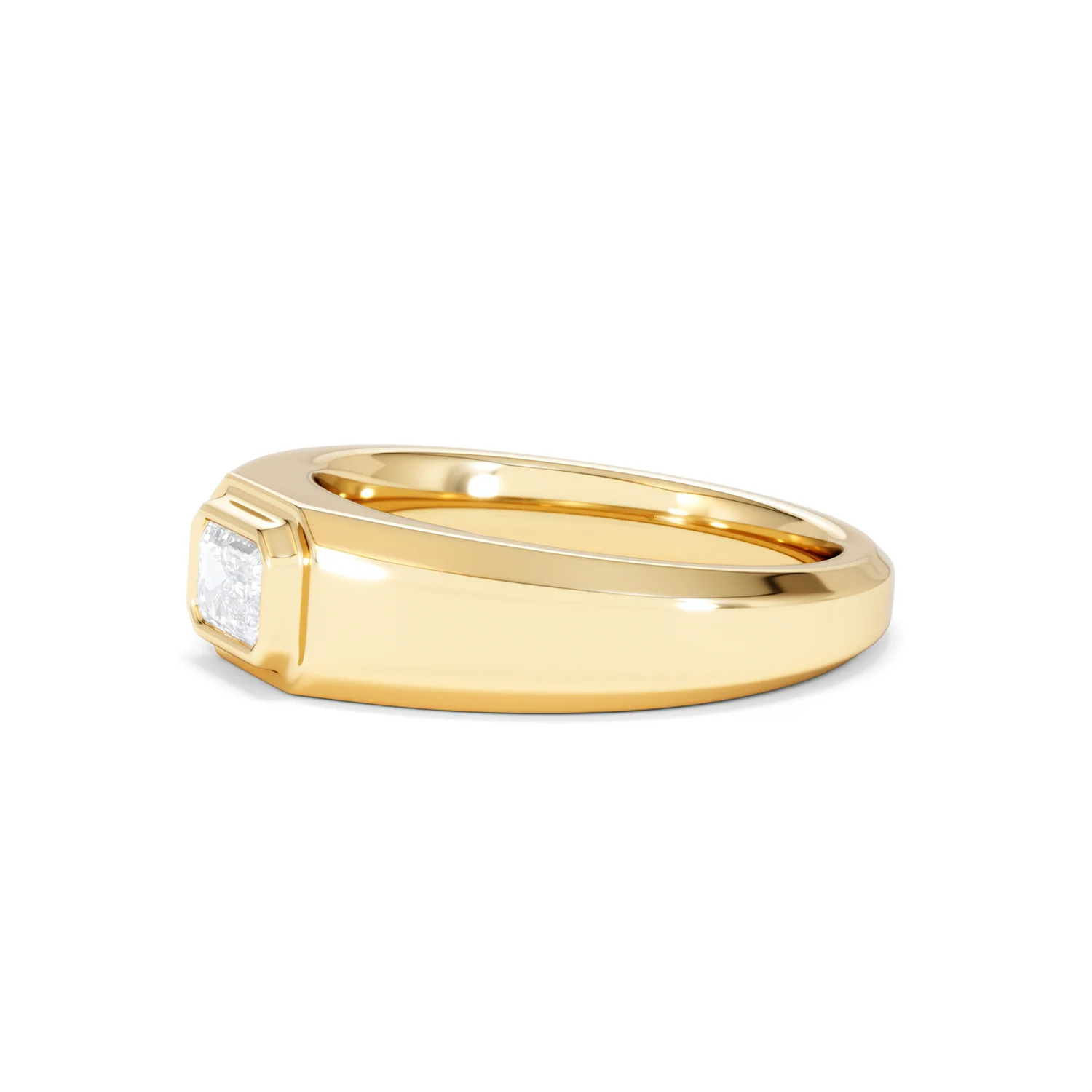 Axis Men's 0.50ct Emerald Cut Lab Diamond Signet Ring in 18K Gold Vermeil - Image 75