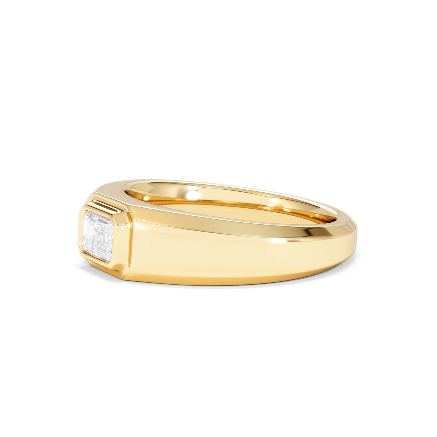 Axis Men's 0.50ct Emerald Cut Lab Diamond Signet Ring in 18K Gold Vermeil - Image 76