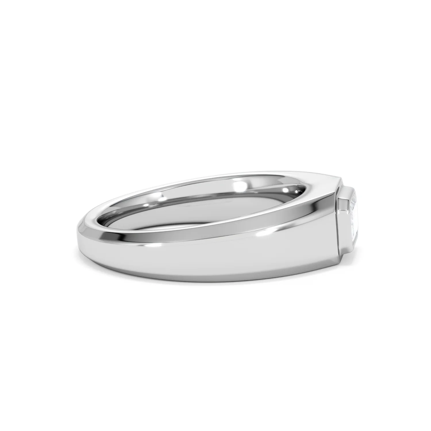 Mens Lab Diamond Signet Ring 0.50ct Emerald Cut Set in 9k White Gold - Image 27