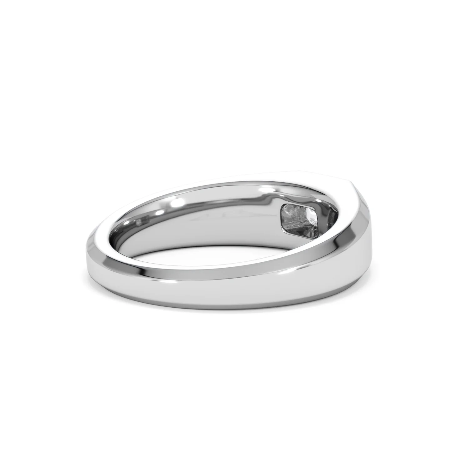 Mens Lab Diamond Signet Ring 0.50ct Emerald Cut Set in 9k White Gold - Image 39