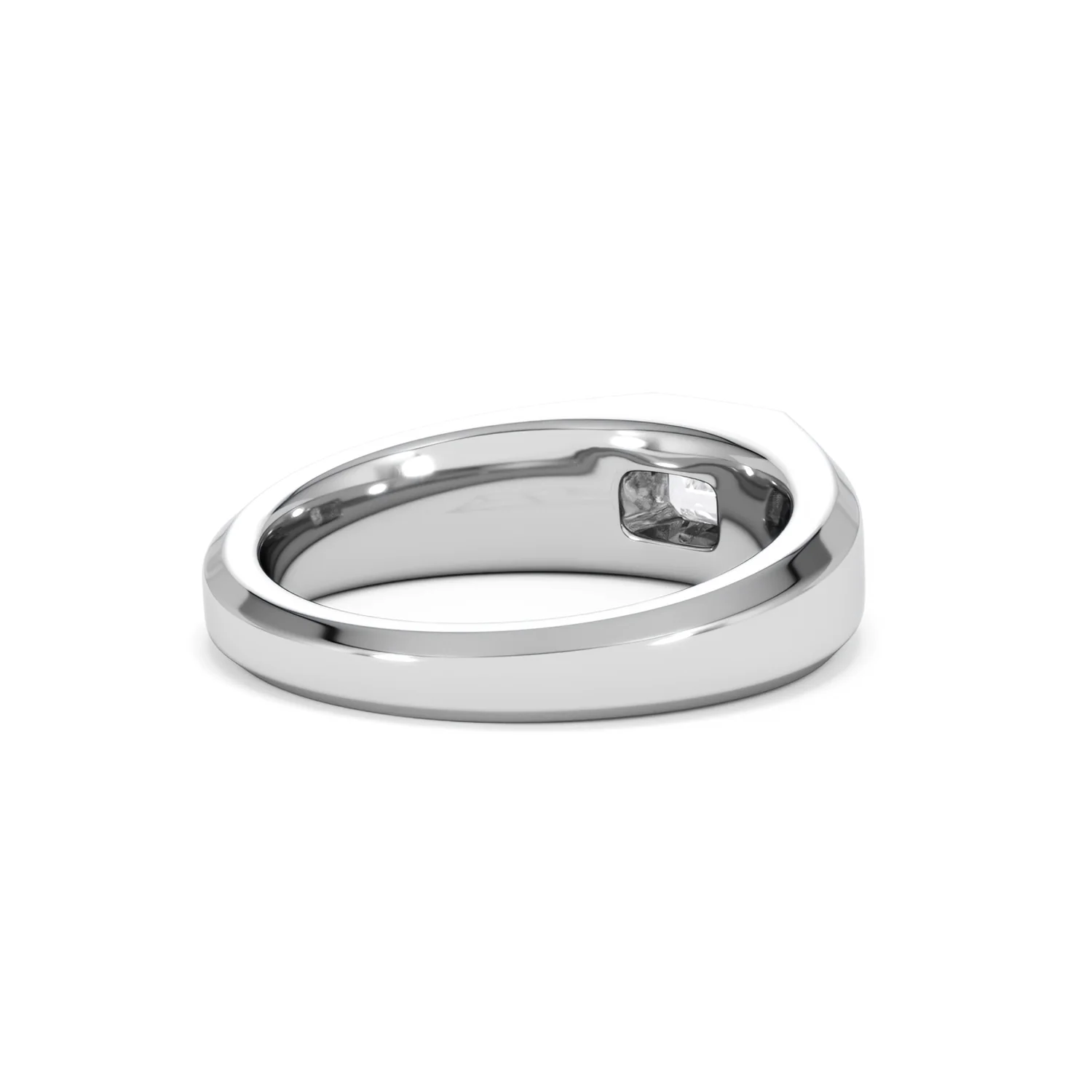 Mens Lab Diamond Signet Ring 0.50ct Emerald Cut Set in 9k White Gold - Image 41