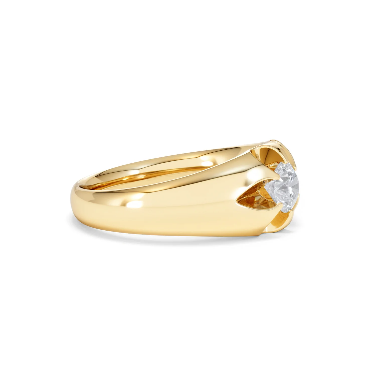 Men's Lab Diamond Signet Ring 0.50ct Round Cut in 18K Gold Vermeil - Image 22