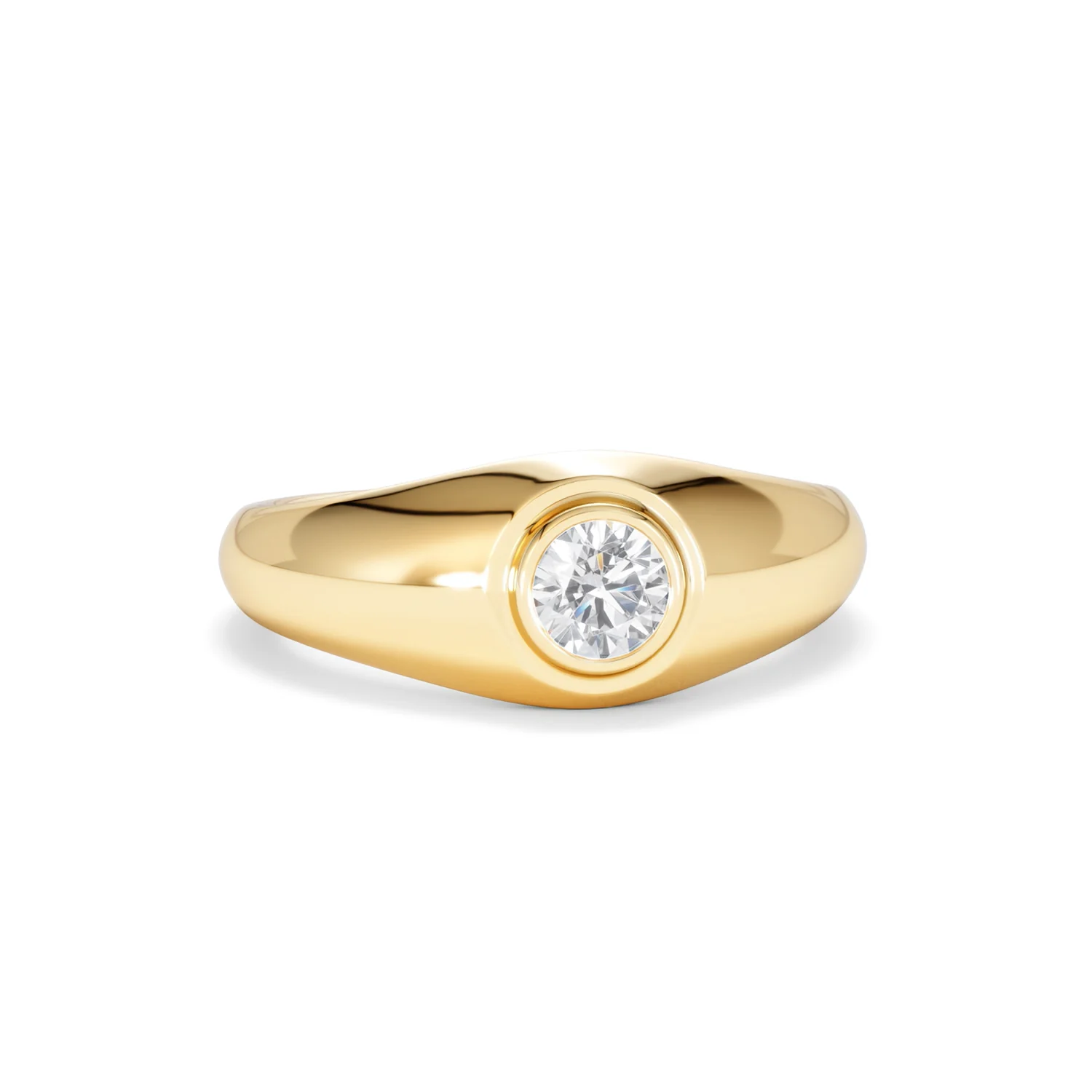 Axis Men's 0.50ct Round Cut Lab Diamond Signet Ring in 18K Gold Vermeil - Image 11