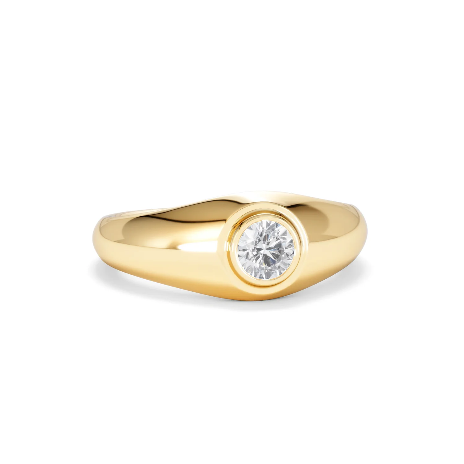 Axis Men's 0.50ct Round Cut Lab Diamond Signet Ring in 18K Gold Vermeil - Image 12