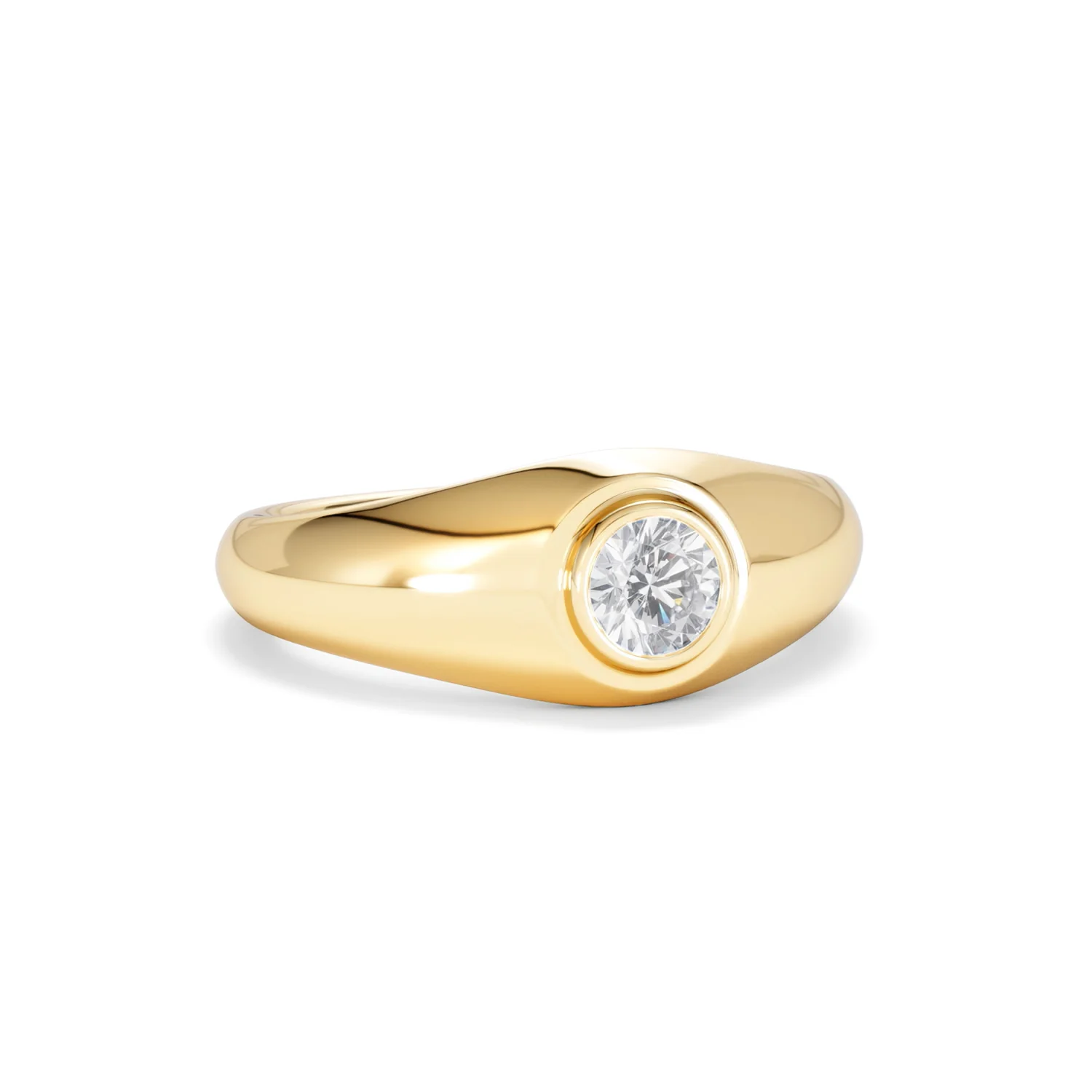 Axis Men's 0.50ct Round Cut Lab Diamond Signet Ring in 18K Gold Vermeil - Image 13