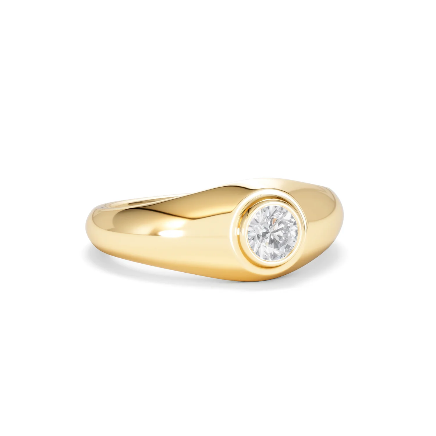 Axis Men's 0.50ct Round Cut Lab Diamond Signet Ring in 18K Gold Vermeil - Image 14