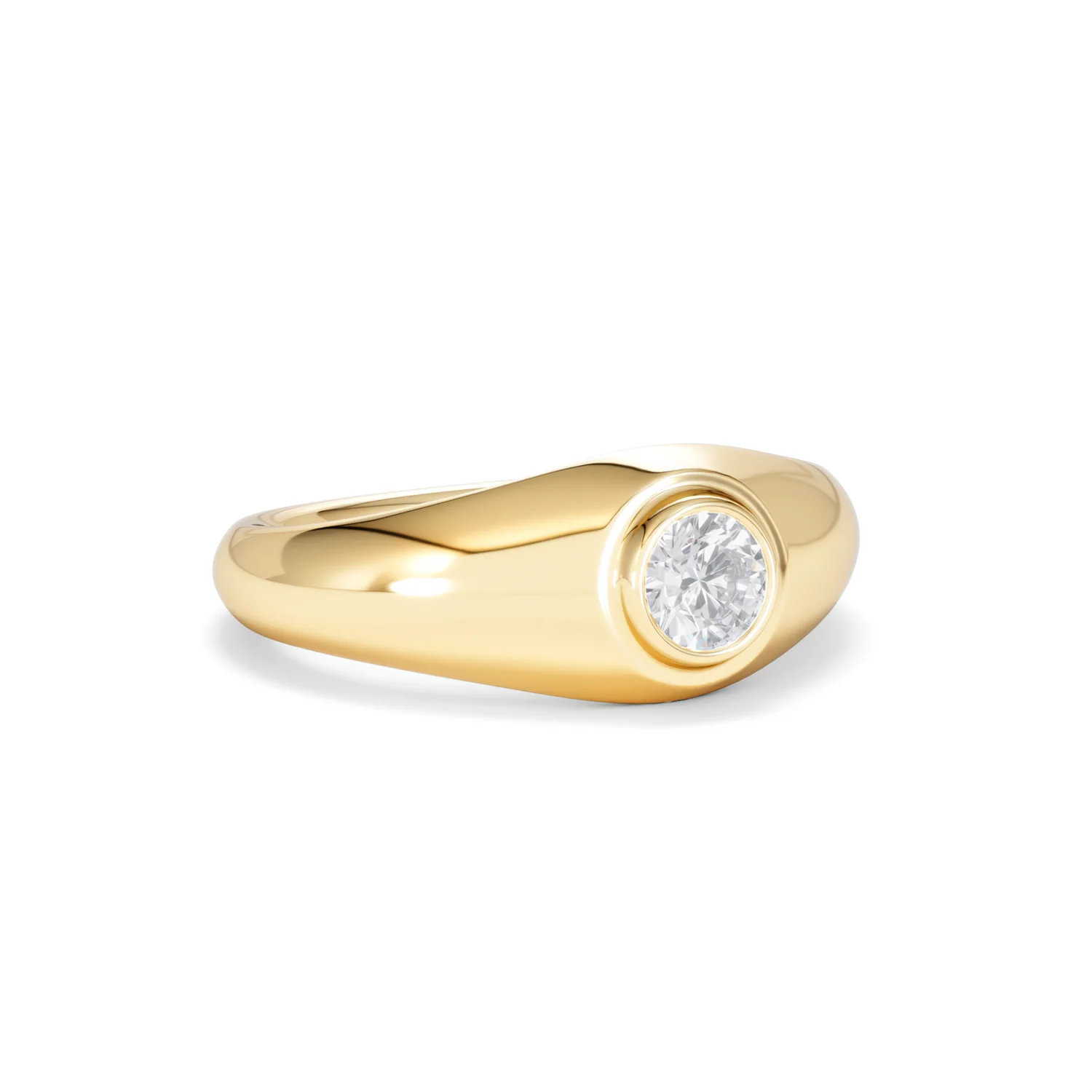 Axis Men's 0.50ct Round Cut Lab Diamond Signet Ring in 18K Gold Vermeil - Image 15