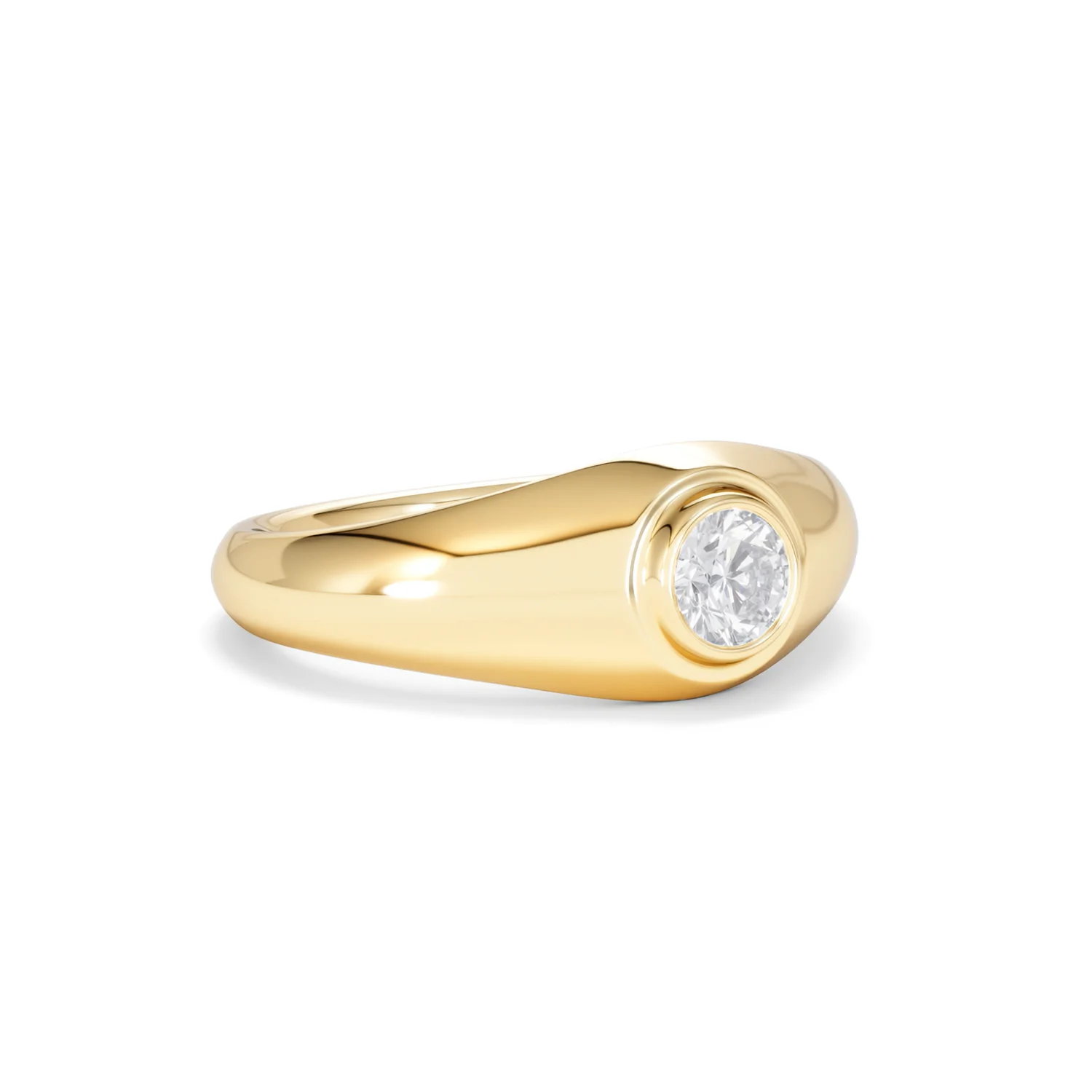 Axis Men's 0.50ct Round Cut Lab Diamond Signet Ring in 18K Gold Vermeil - Image 16
