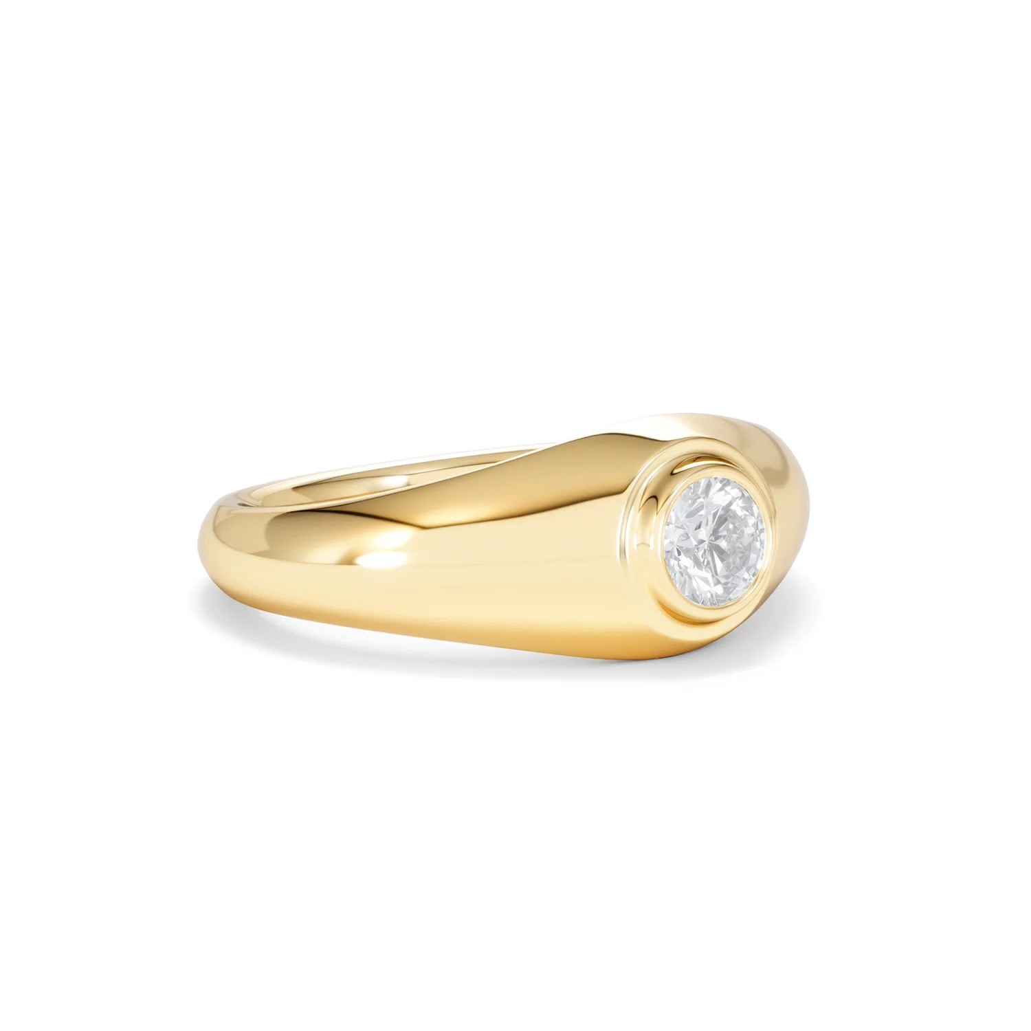 Axis Men's 0.50ct Round Cut Lab Diamond Signet Ring in 18K Gold Vermeil - Image 17
